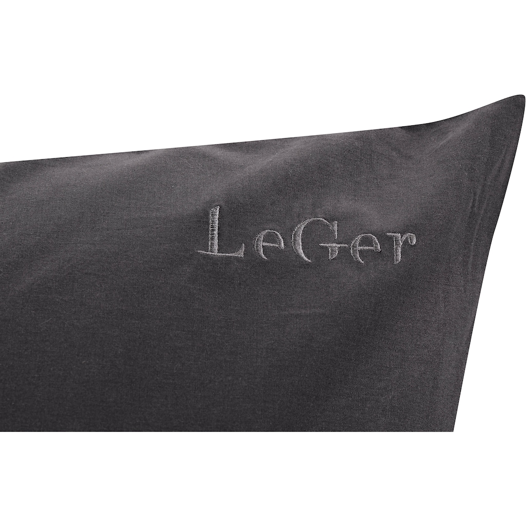LeGer Home by Lena Gercke Bettwäsche »Anisa«, (2 tlg.), Bettwäsche mit Logostickerei, geeignet im Winter & Sommer, unifarben