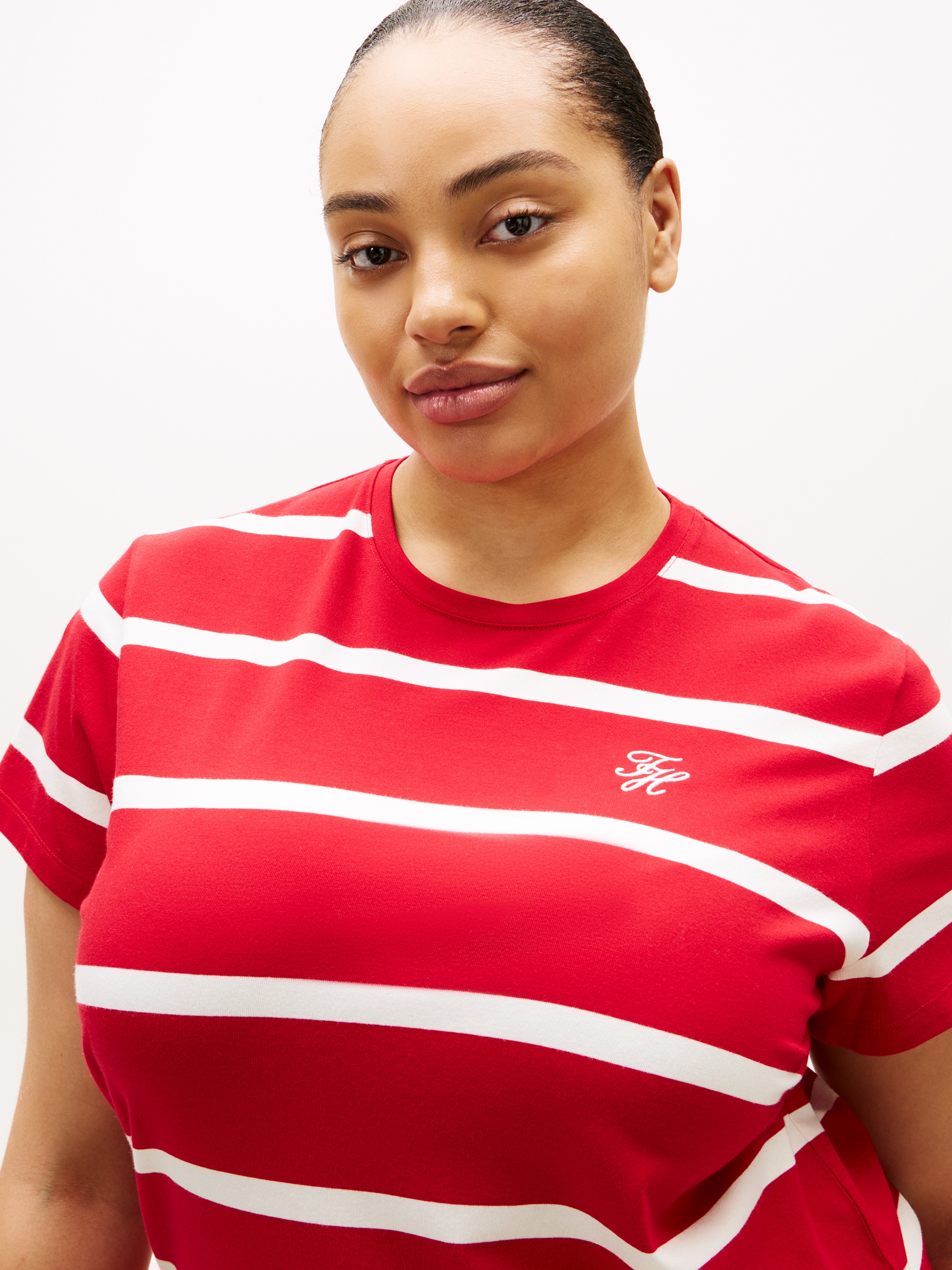 Tommy Hilfiger Curve Kurzarmshirt »CRV TH SCRIPT REG C-NK SS TEE«