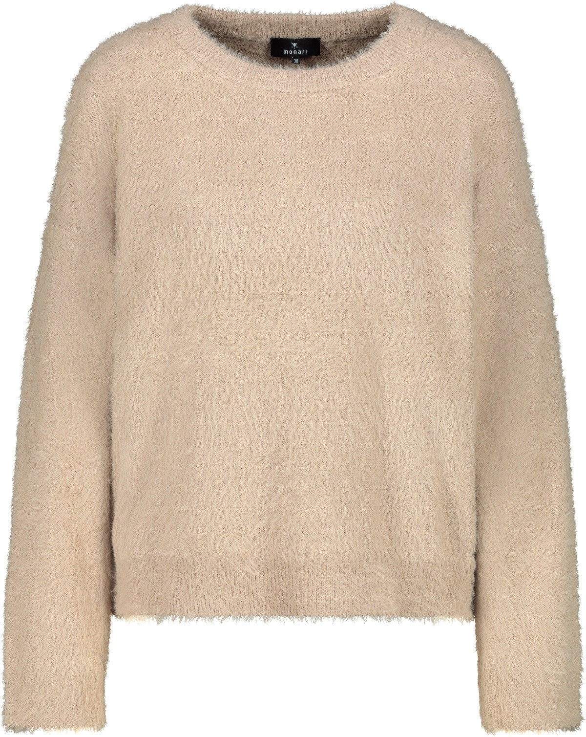 Monari Strickpullover »Pullover Plüsch«, Regular fit mit Rundhalsausschnitt