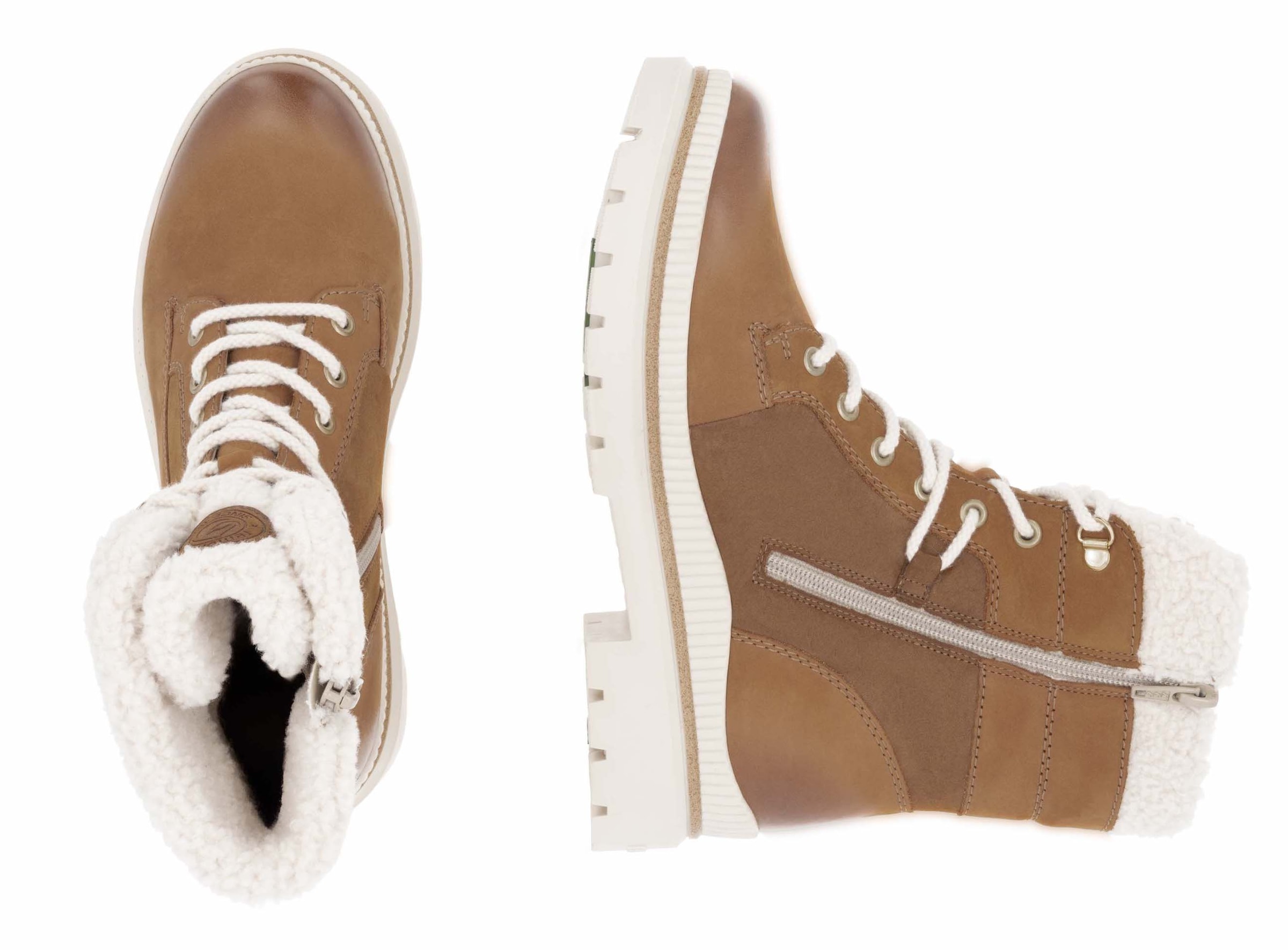 Remonte Winterboots, Blockabsatz, Schnürstiefelette, Outdoorschuh mit Teddyfutter-Besatz
