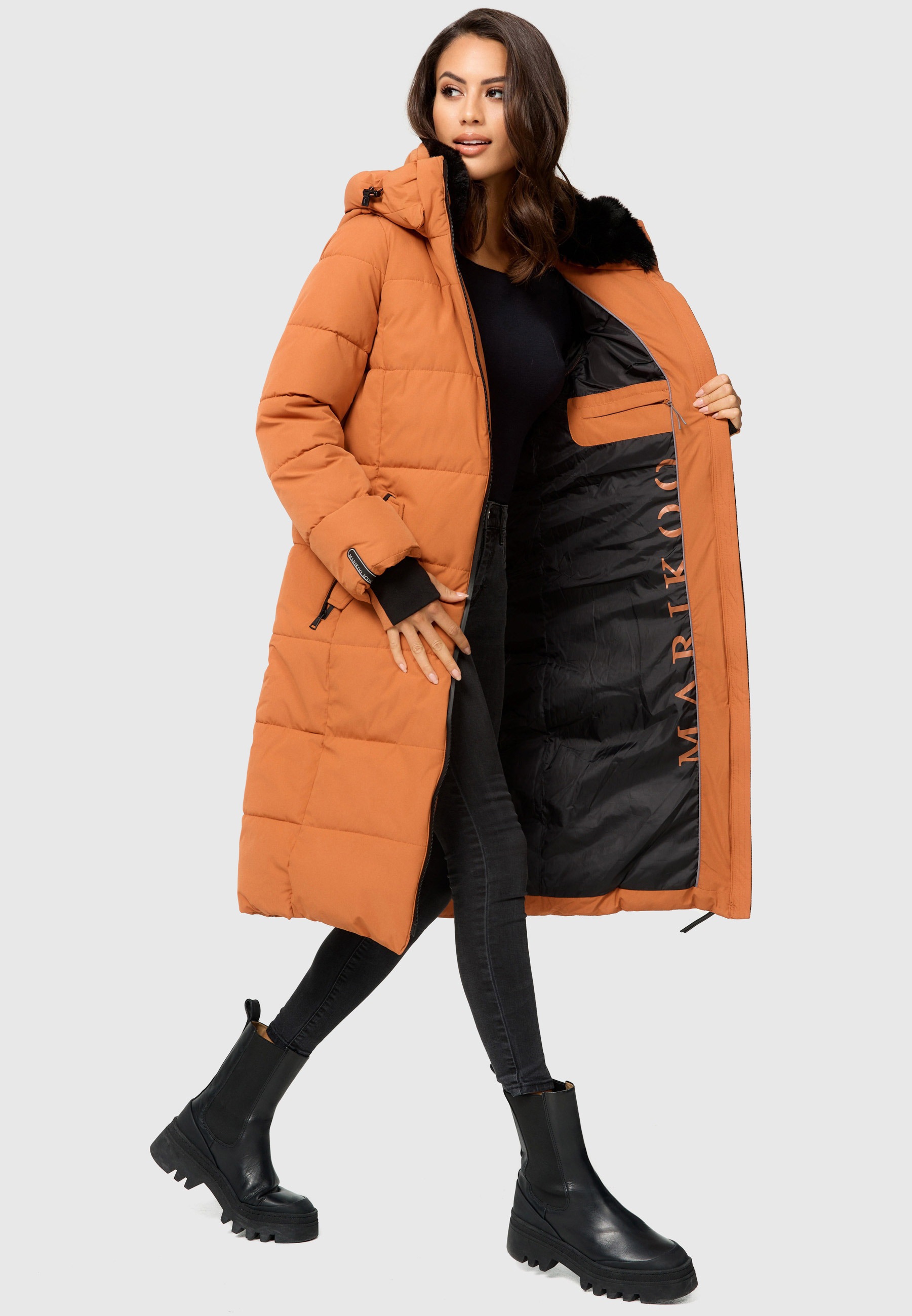 Marikoo Steppjacke »Marikoo Zuraraa lange Damen Winter Steppjacke B989«