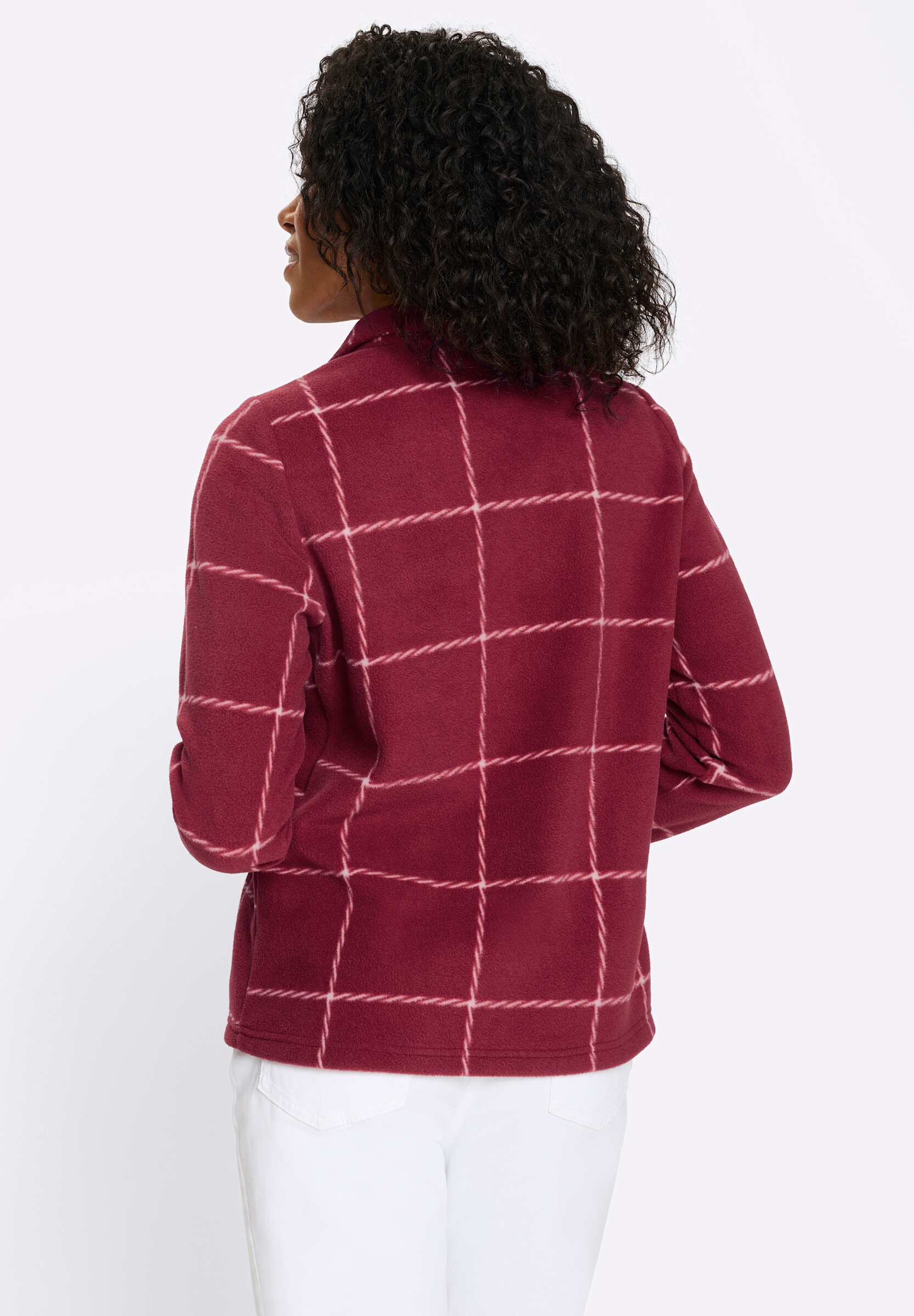 Sieh an! Fleeceshirt »Fleece-Shirt Fleeceshirt mit Karo-Muster«