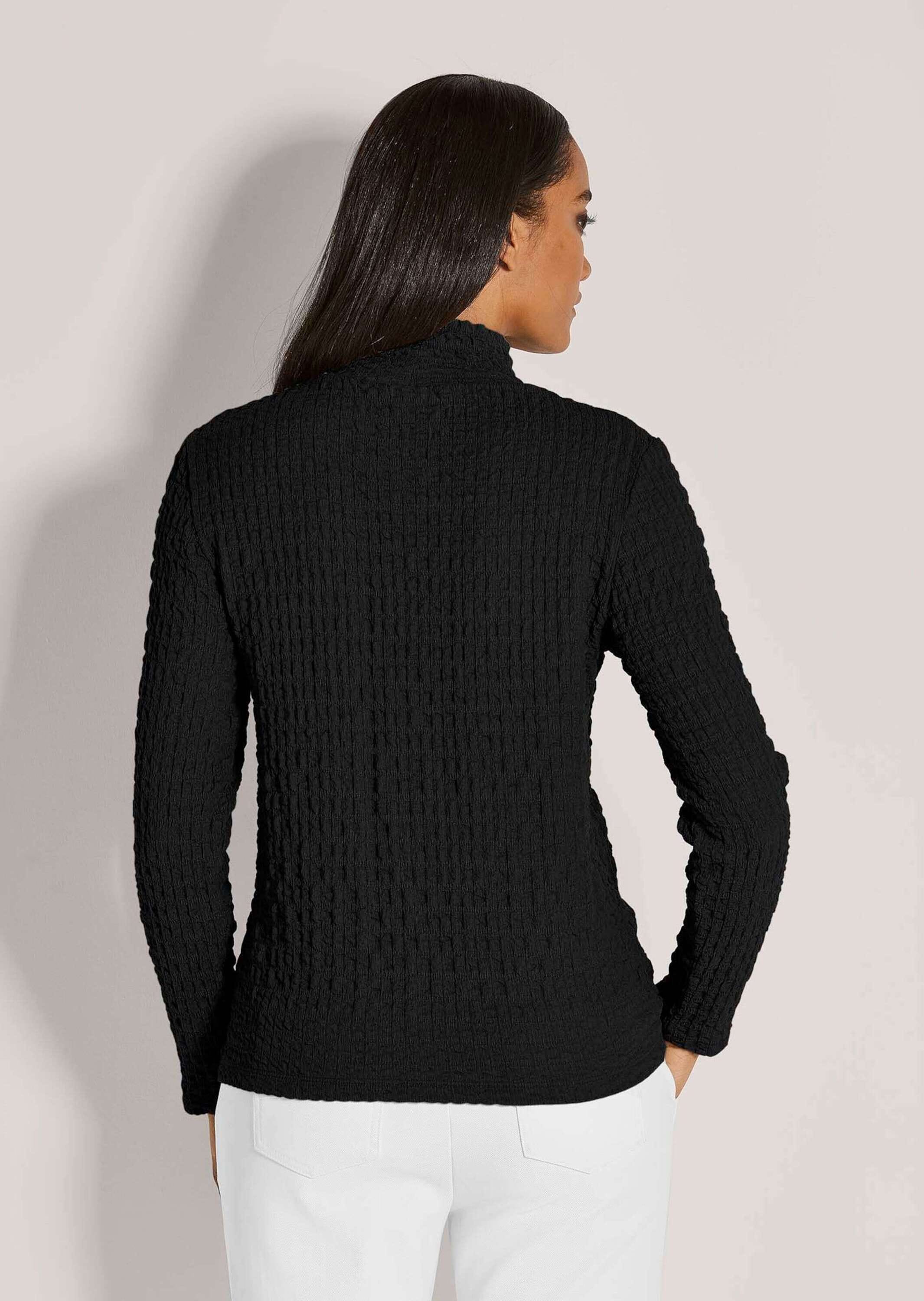 MADELEINE Langarmshirt »Jerseybluse Elegantes Oberteil mit Stehkragen«