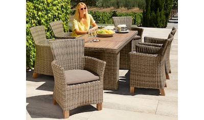 Garten-Essgruppe »Toskana«, (13 tlg., 6 Sessel, 1 Wangentisch 185x90 cm, inkl....