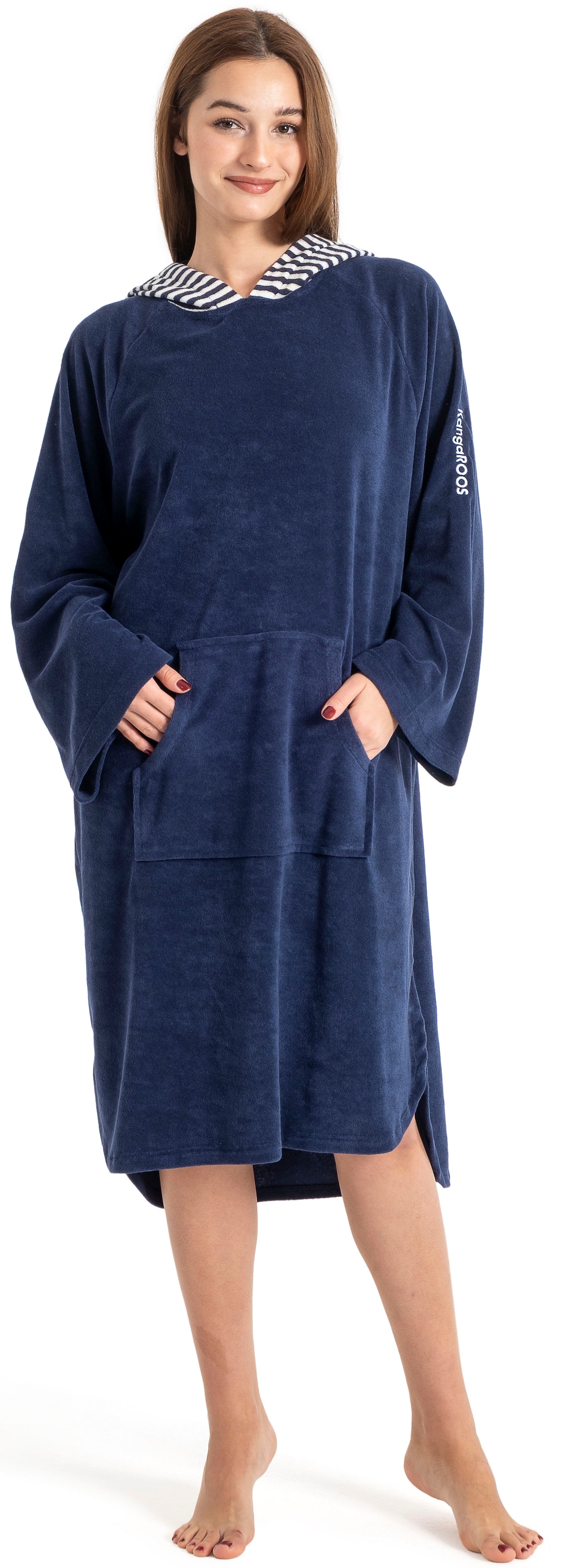 KangaROOS Badeponcho »Dalia Surfponcho, ideal für Sauna, Spa & im Urlaub« 1 Stk. weich, Uni-Farben mit Streifen, leicht, Unisex, für Damen und Herren