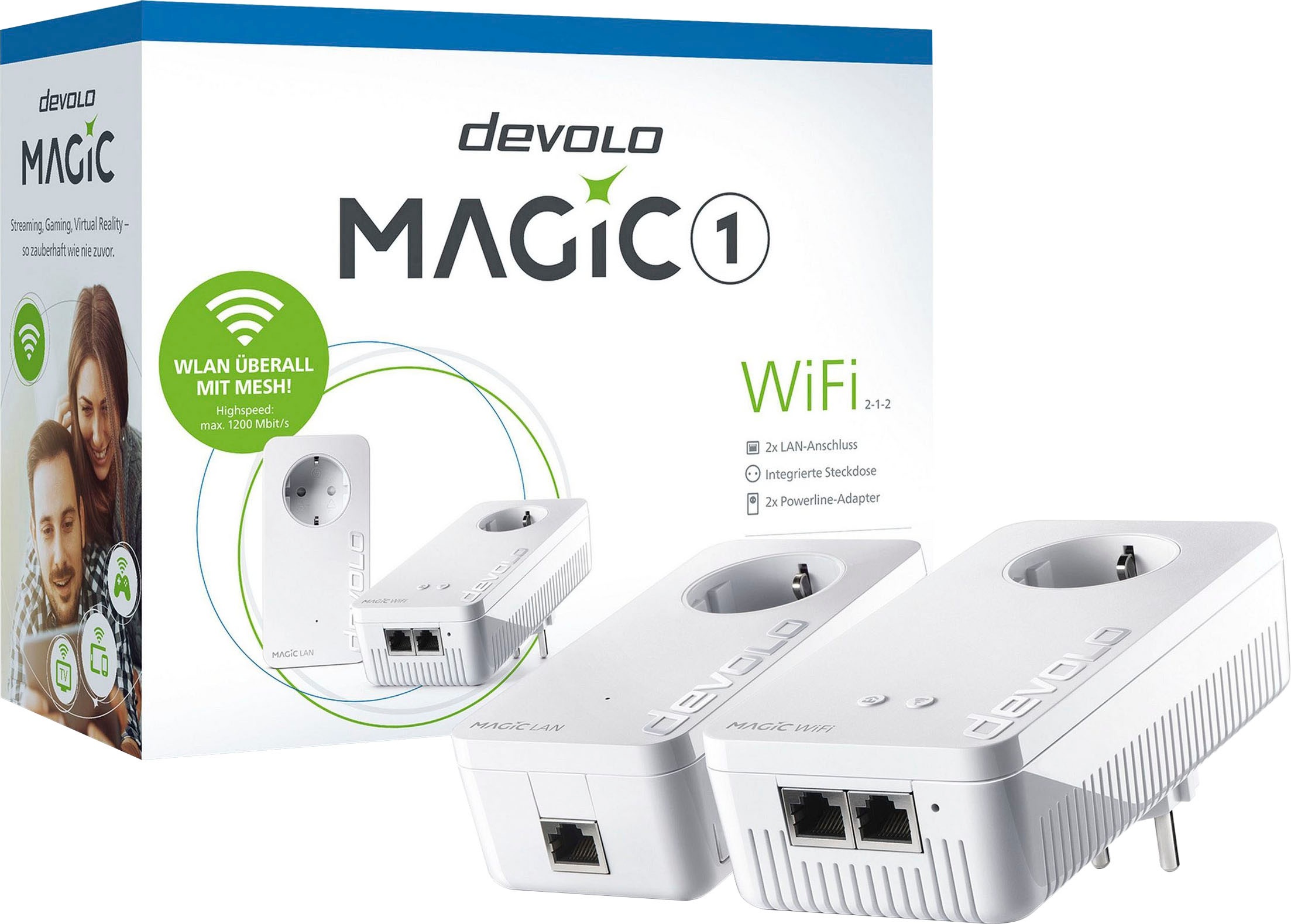 DEVOLO WLAN-Router »Magic 1 WiFi ac Starter Kit (1200Mbit, Powerline + WLAN, 3x LAN, Mesh)«