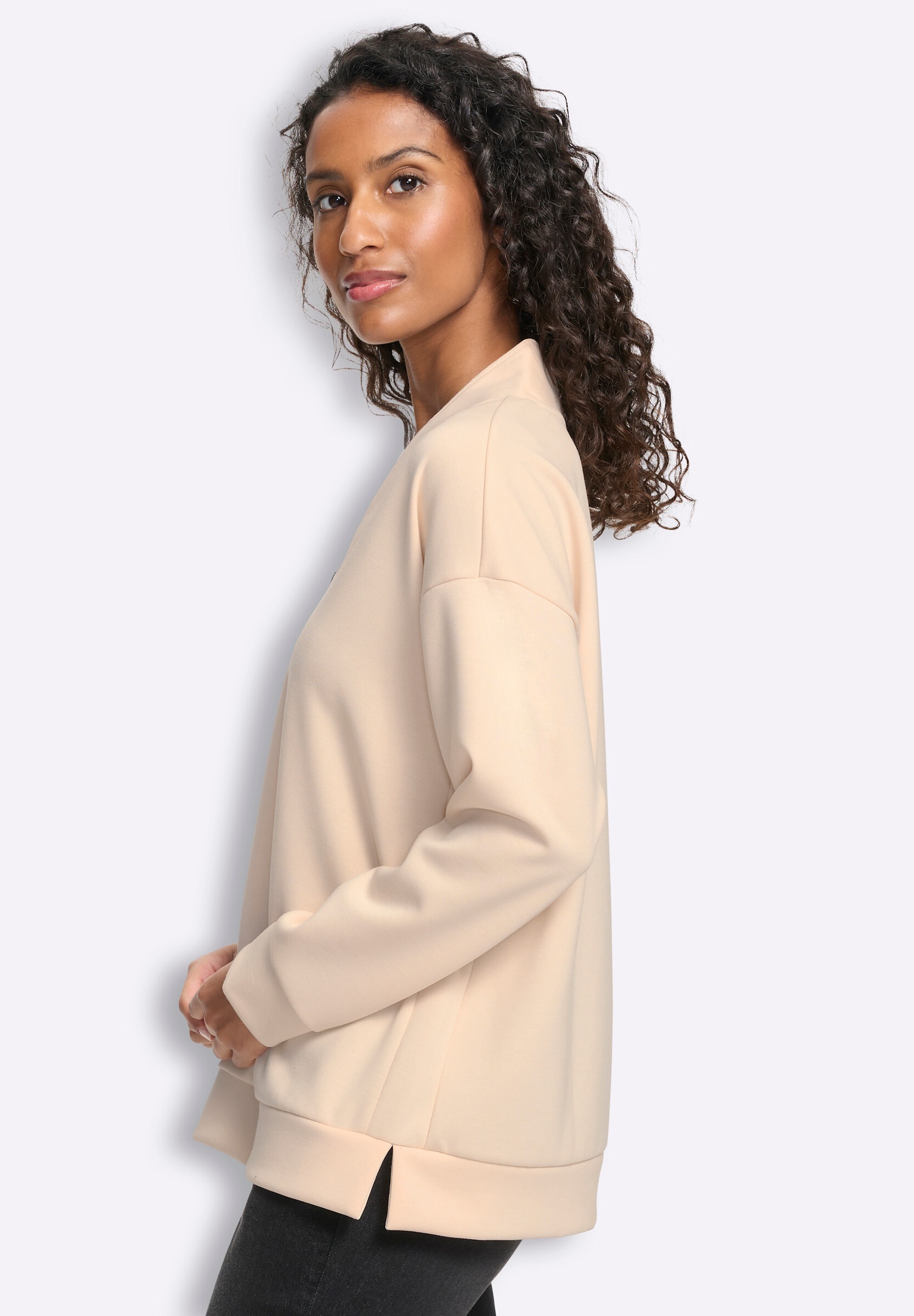 heine Sweatshirt »Sweatshirt Stehkragenshirt mit Seitenschlitzen«
