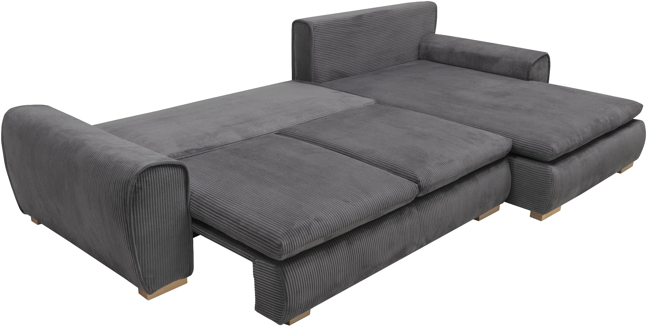 Home affaire Ecksofa »Katja«, Cord Bezug, inkl. Schlaffunktion und Stauraum