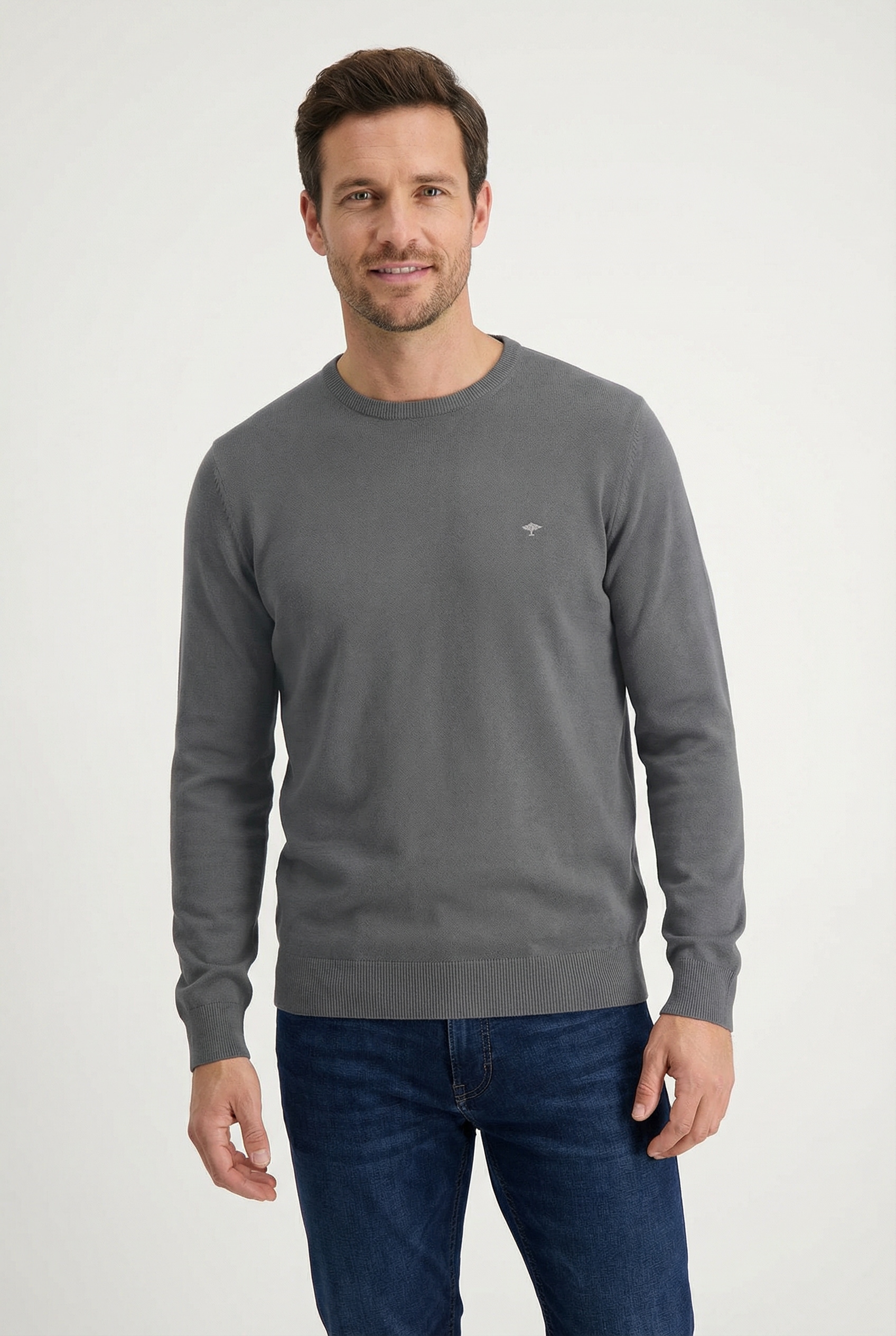 FYNCH-HATTON Strickpullover »FYNCH-HATTON Langarmpullover« mit Logostickerei