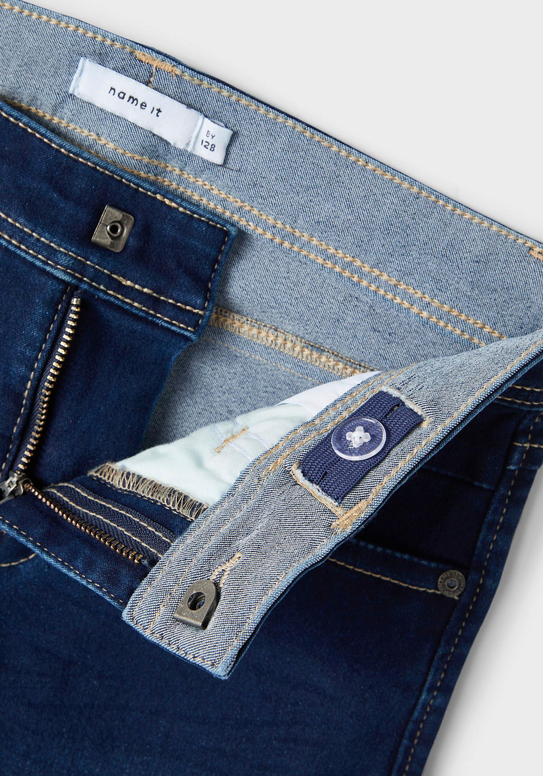 Name It Slim-fit-Jeans »NKMSILAS XSLIM JEANS 2002-TX NOOS« slim fit, Denim, Abriebeffekte, angesetztes Bündchen