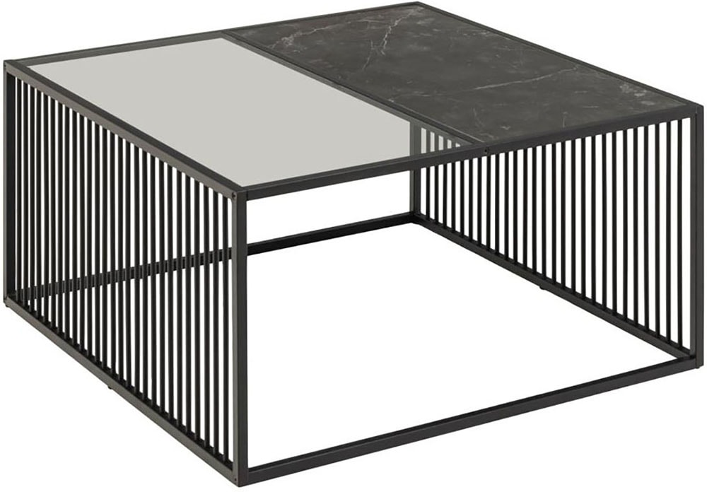 ACTONA GROUP Couchtisch »Strington«, schwarzer Marmoroptik, gehärtetes Glas, Metalllamellen, in 2 Größen lieferbar