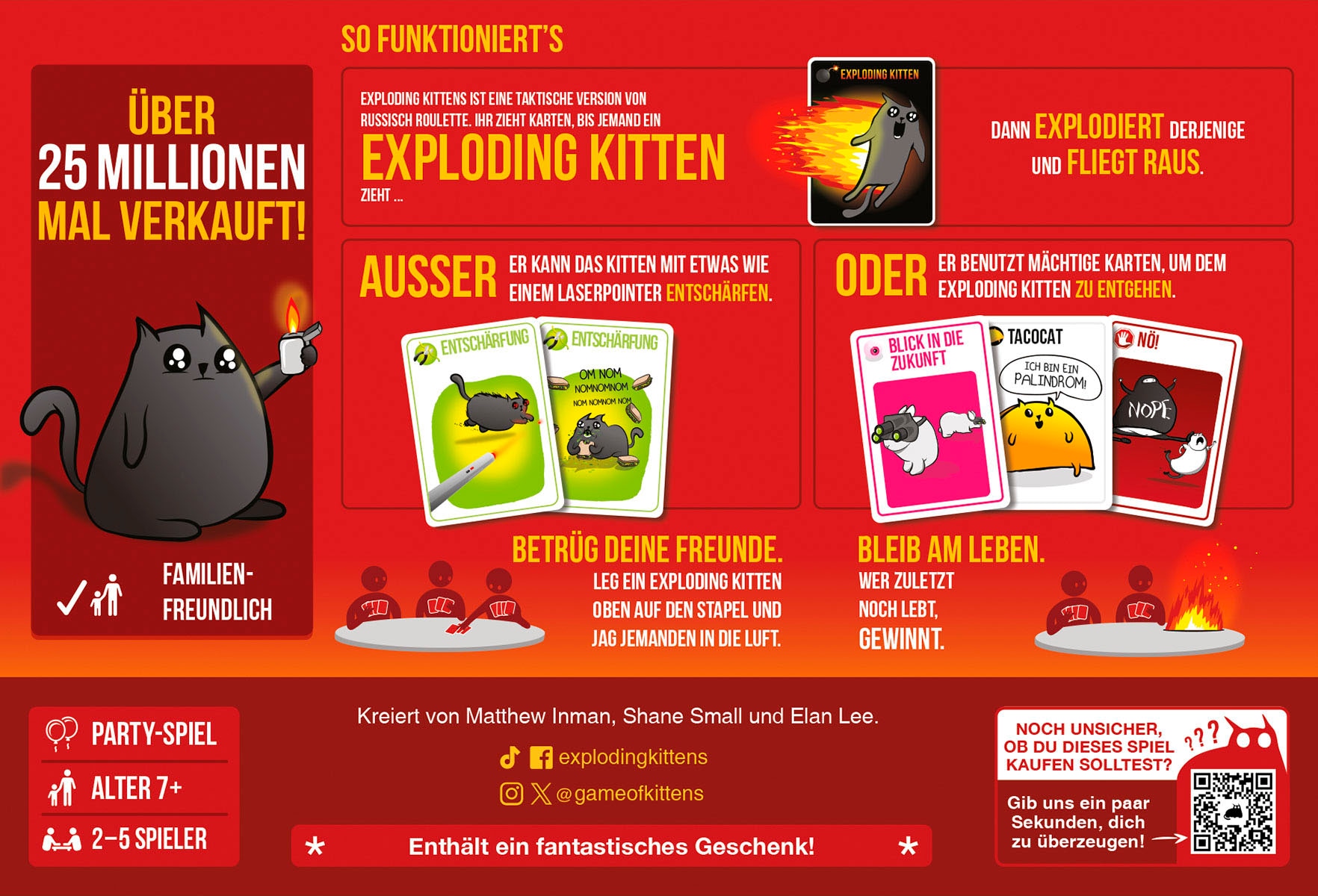 Asmodee Spiel »Exploding Kitten«