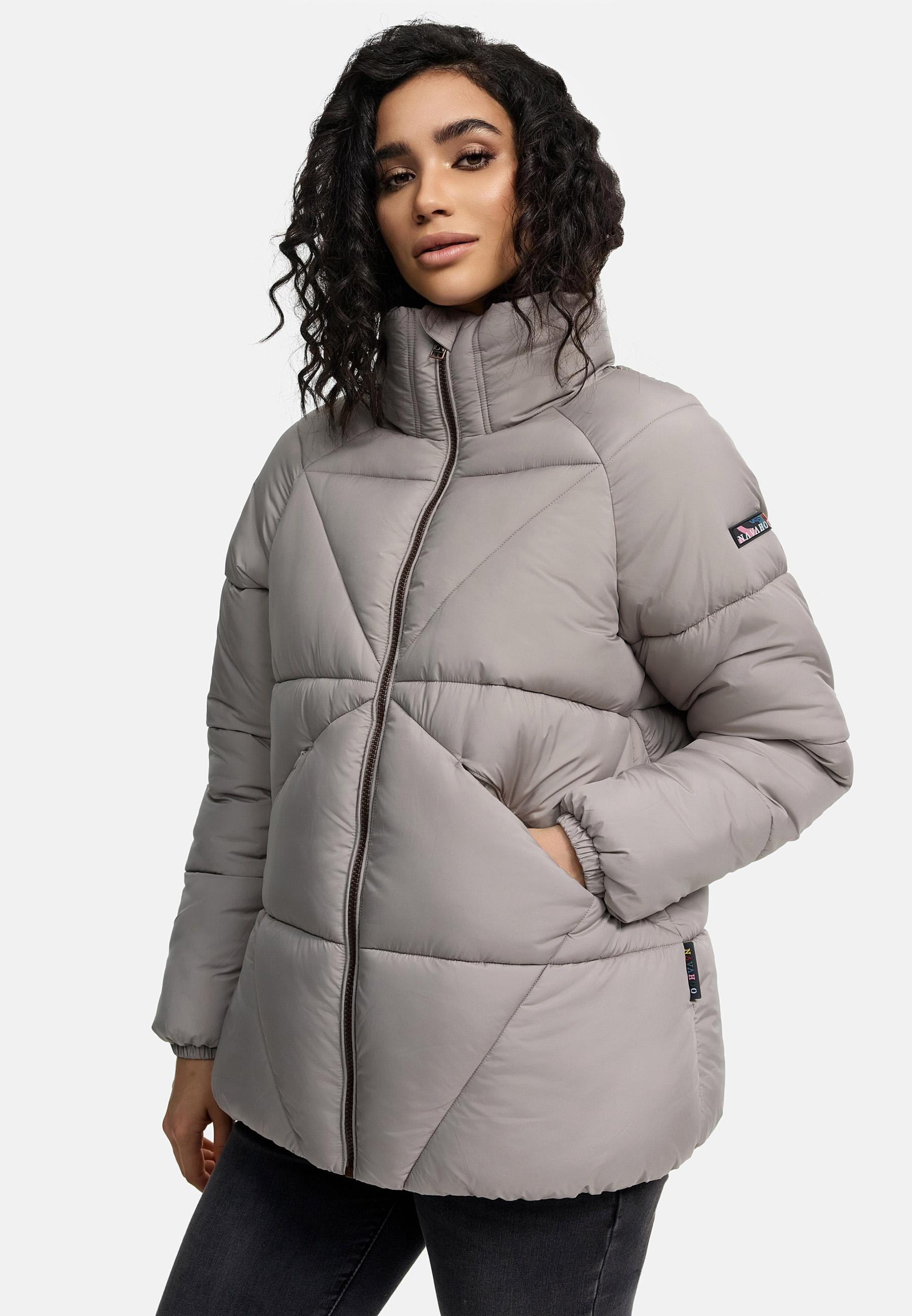 Navahoo Steppjacke »Steppjacke Schokolinaa 14«, ohne Kapuze, Winterjacke mit modischer Steppung & hohem Kragen