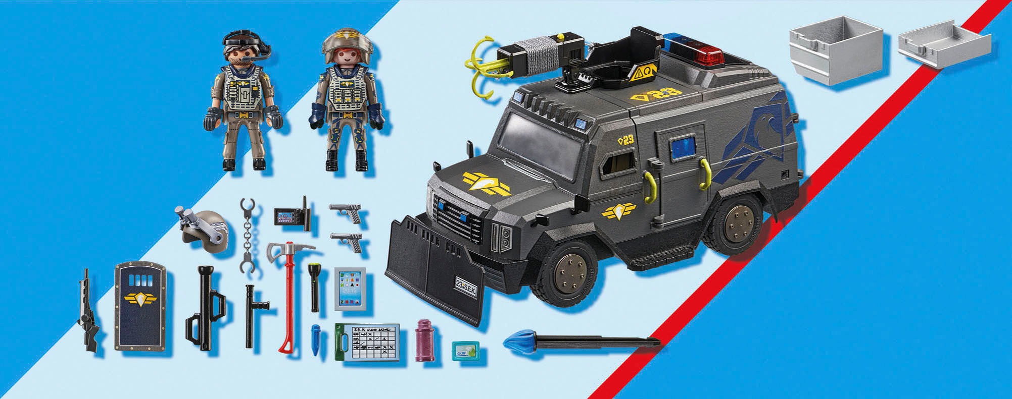 Playmobil® Konstruktions-Spielset »SWAT-Geländefahrzeug (71144), City Action«, (73 St.), Made in Europe; mit Licht und Sound