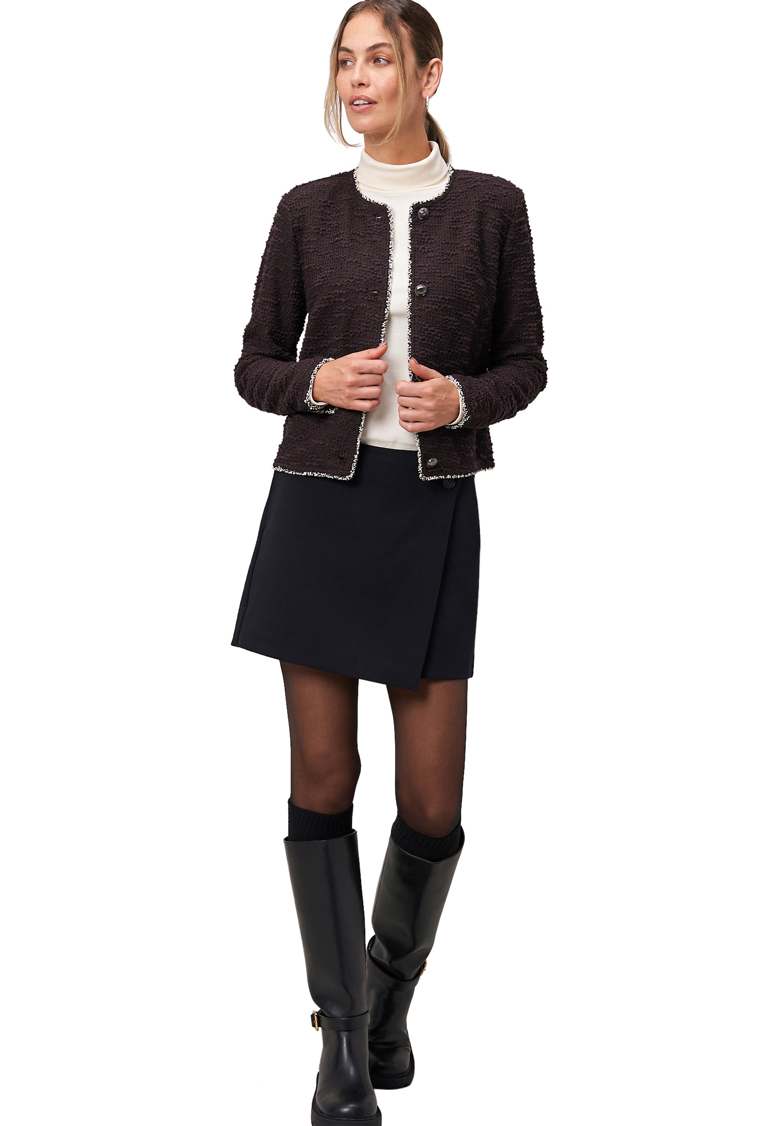 Zero Jackenblazer »Blazer Bouclè mit Knöpfen«