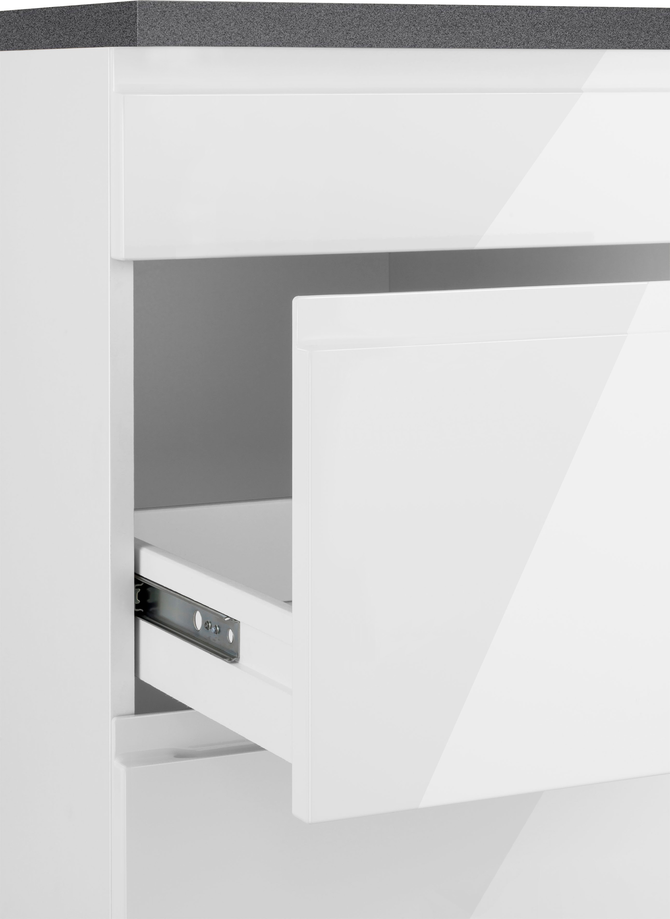 KOCHSTATION Winkelküche »KS-Virginia,neu in verbesserter Ausführung« Stellbreite 220/220 cm, Soft-Close,wahlweise mit E-Geräten