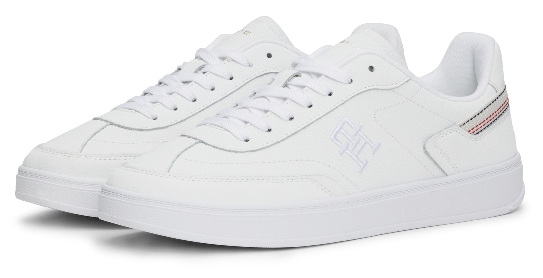 Tommy Hilfiger Plateausneaker »TH HERITAGE COURT SNEAKER STRPS«, Freizeitschuh, Halbschuh, Schnürschuh mit seitlichem Monogramm