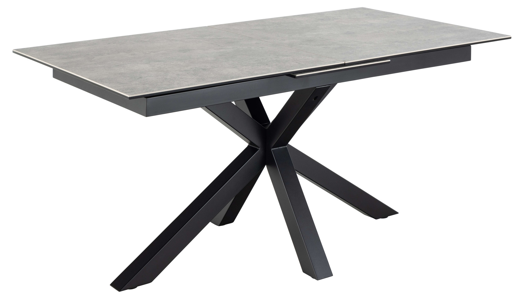 ACTONA GROUP Esstisch »Heaven, Rechteckig Tischplatte aus rauer Keramik, Kreuzfuß, ausziehbar« Kratzfest, wasserabweisend, Sitzplatz für 4-8 Personen, B: 168/210 cm