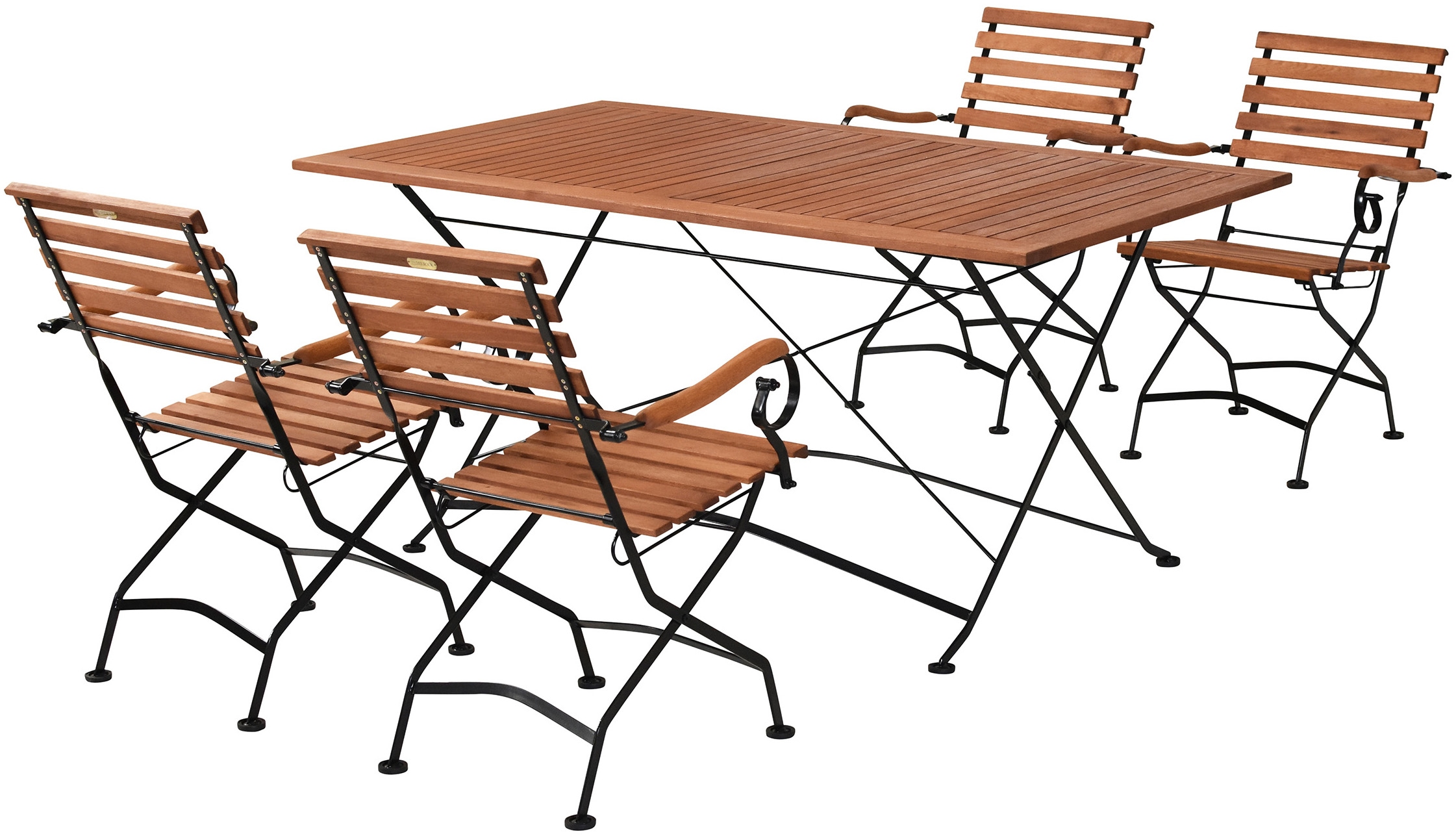 MERXX Garten-Essgruppe »Schloßgarten« 5 Stk. tlg. 4 Klappsessel und Klapptisch