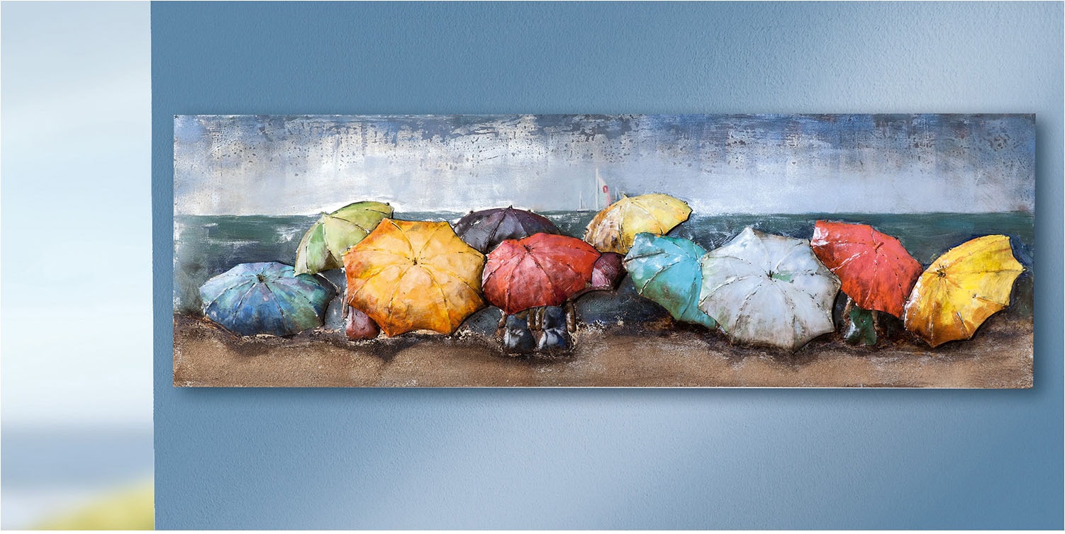 Casablanca by Gilde Leinwandbild »Bild rechteckig Beach Of Parasols« Strandbilder 1 Stk. tlg.