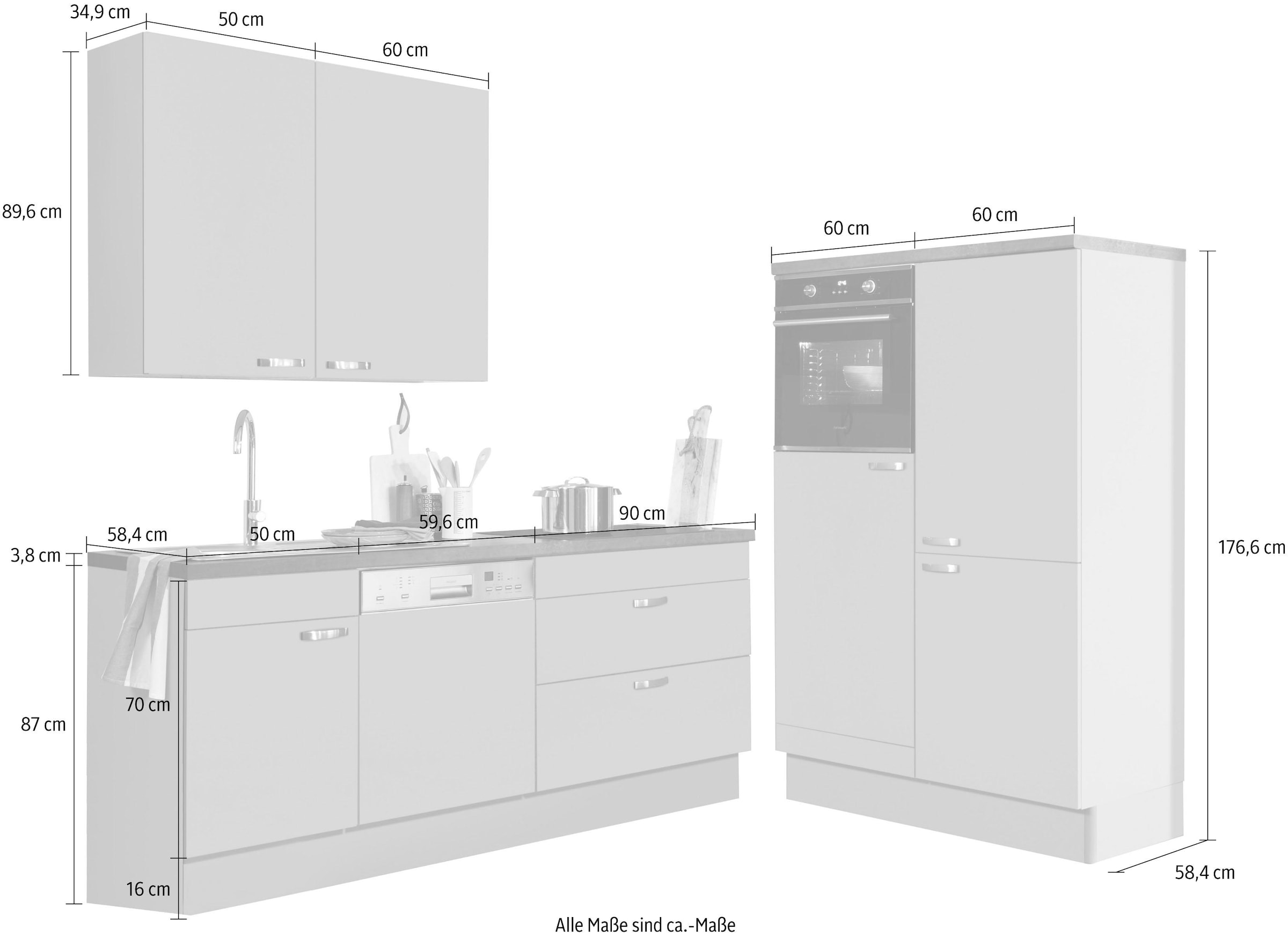 KOCHSTATION Küchenzeile »KS-Cara«, mit Vollauszügen und Soft-Close-Funktion, Breite 320 cm