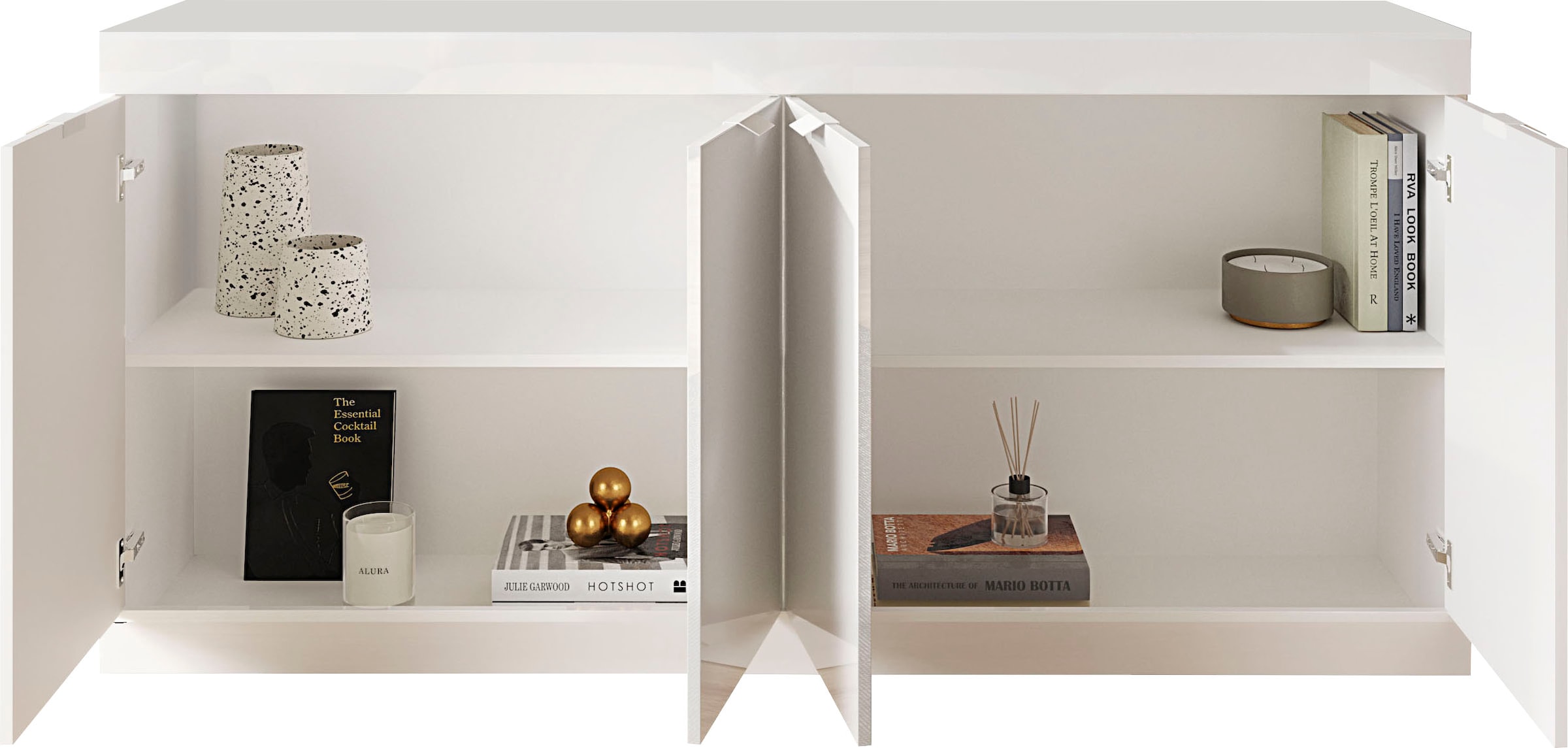 INOSIGN Sideboard »Slim«, Breite 181 cm, weiß Hochglanz Lack