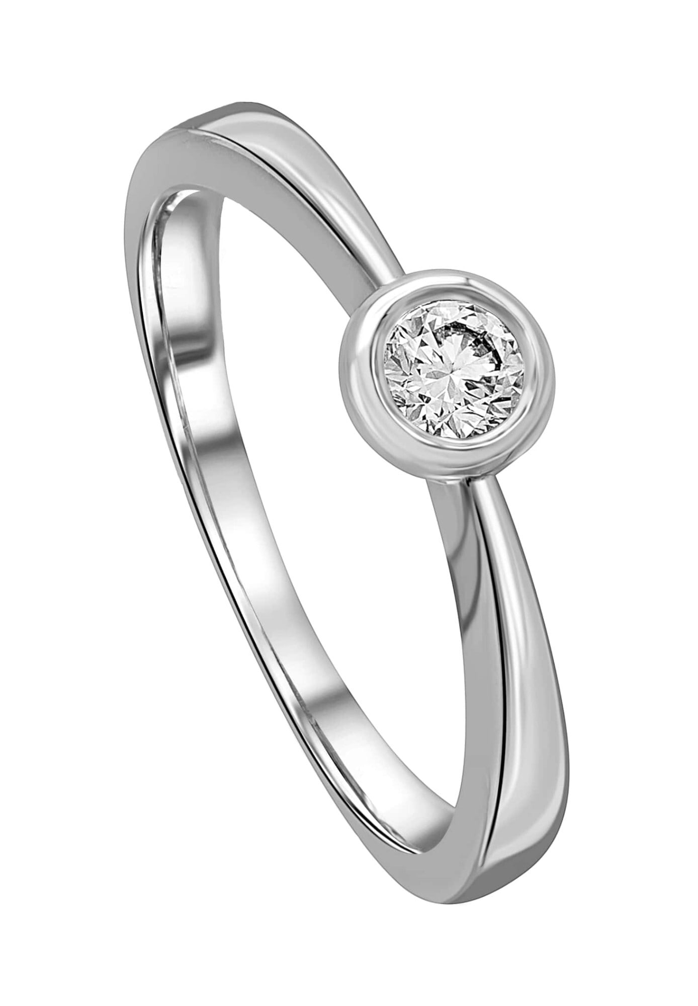 ONE ELEMENT Diamantring »0.15 ct Diamant Brillant Zarge Ring aus 750 Weißgold«