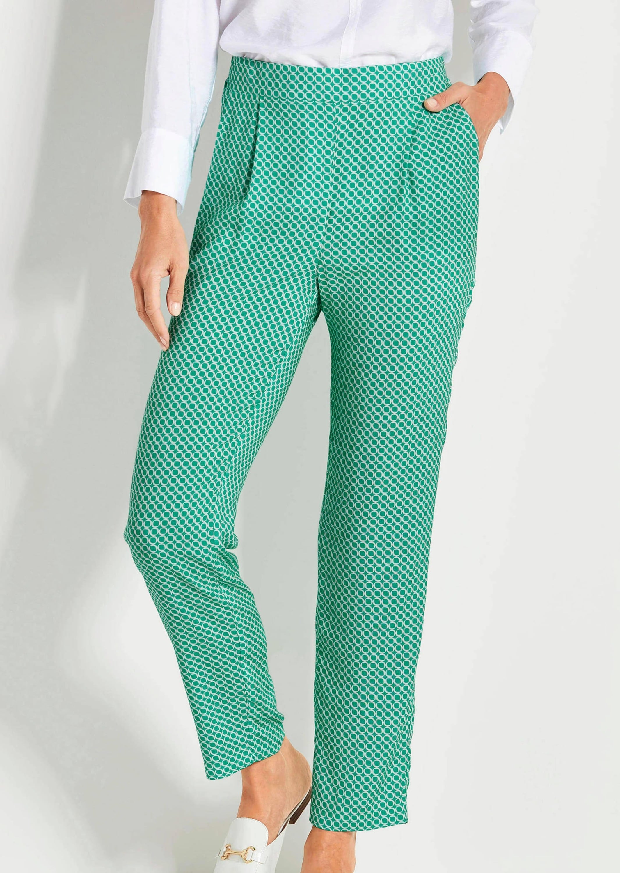 GOLDNER Stoffhose »Kurzgröße Karottenhose SARA, Viskose«