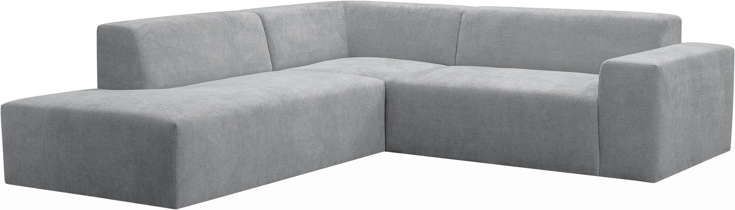 WERK2 Ecksofa »Zeus-M, tolles Sofa mit schönen Details, L-Form«, Curvy Trend Garnitur, urbane Optik, komfortable Wellenunterfederung