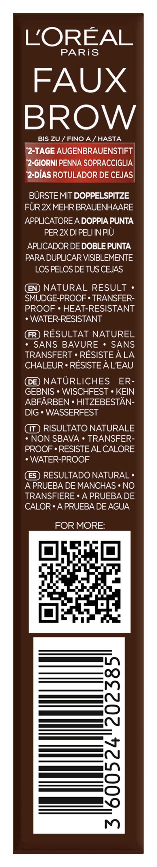 L'ORÉAL PARIS Augenbrauen-Stift »INFAILLIBLE BROWS FAUX BROW AUGENBRAUENSTIFT« für doppeltes Augenbrauenvolumen