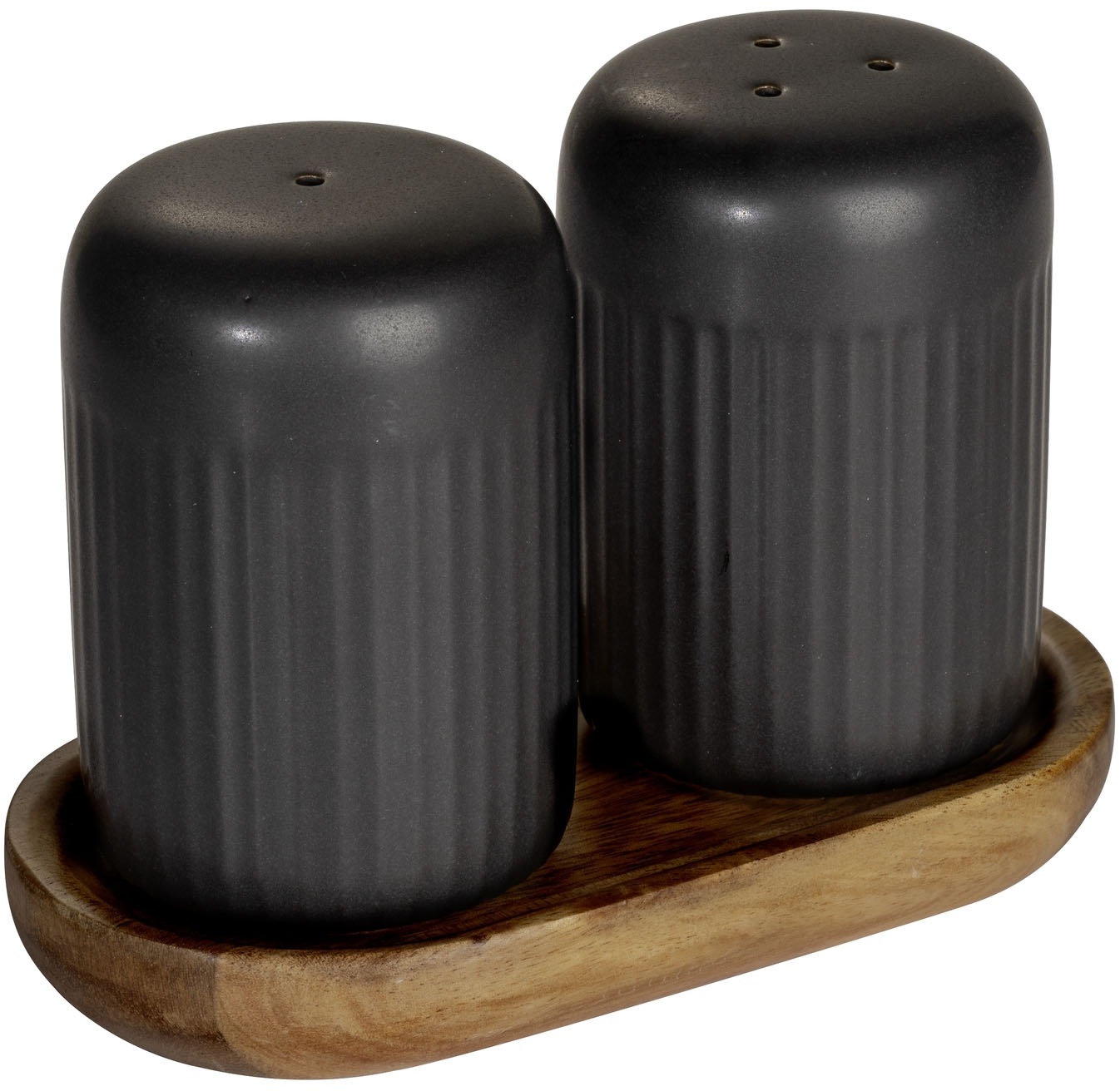 SCHÖNER WOHNEN-Kollektion Salz- / Pfefferstreuer »REFIA« Gewürzstreuer aus Keramik, Tablett aus Akazienholz