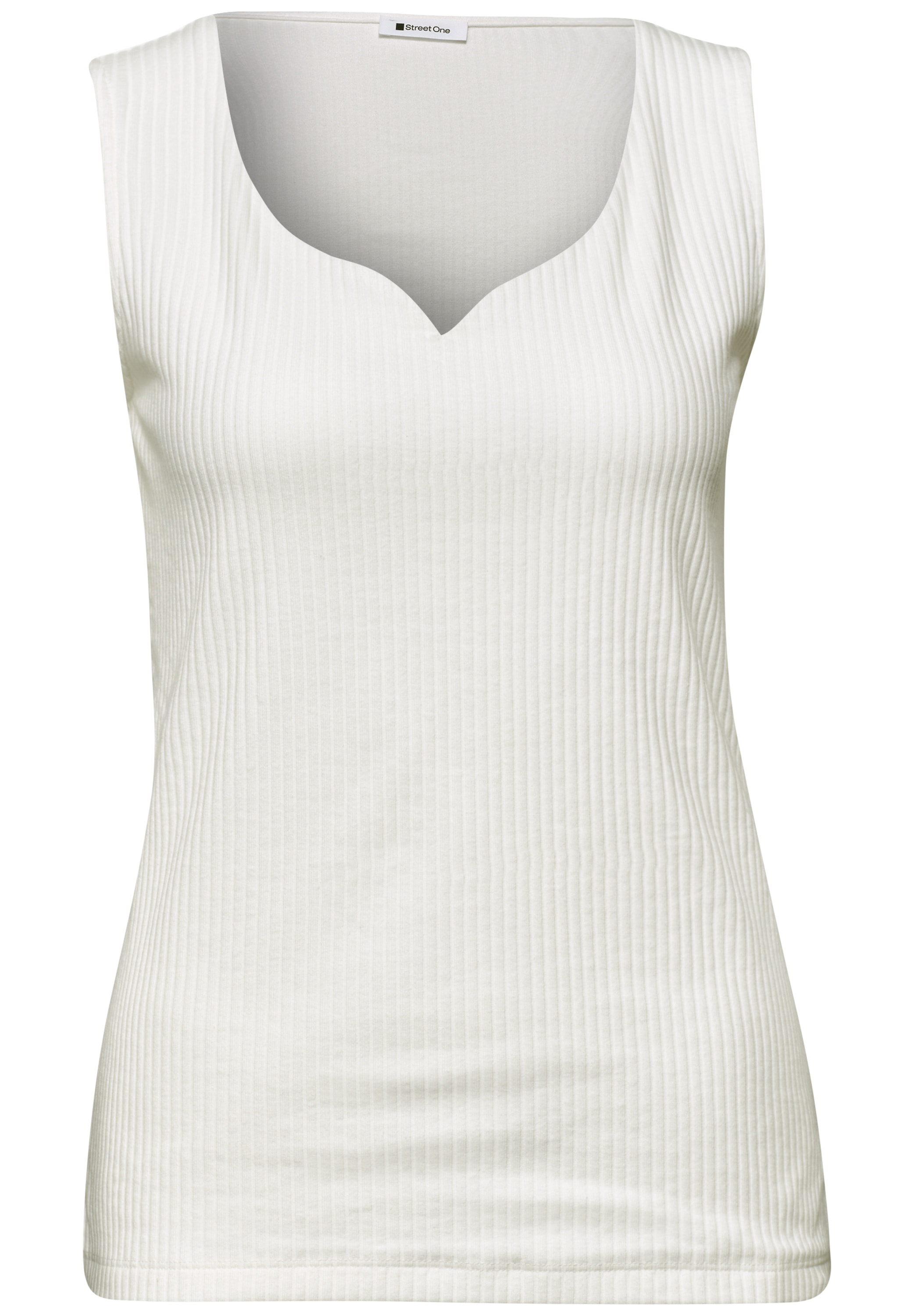 STREET ONE Ripptanktop »Style Gania« Sommer-Top mit Herzausschnitt