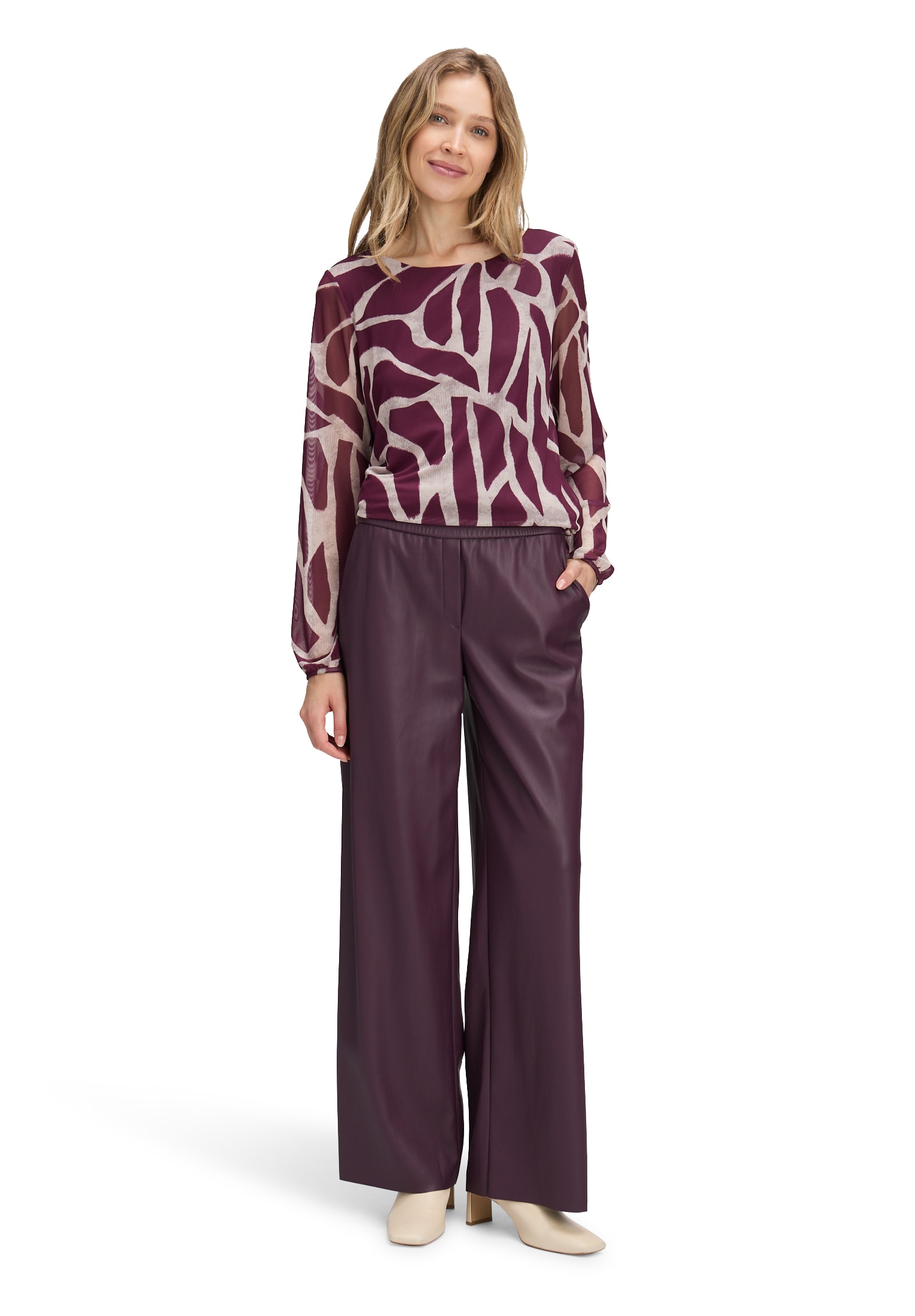 Betty&Co Langarmshirt »Mesh-Shirt mit Gummizug«