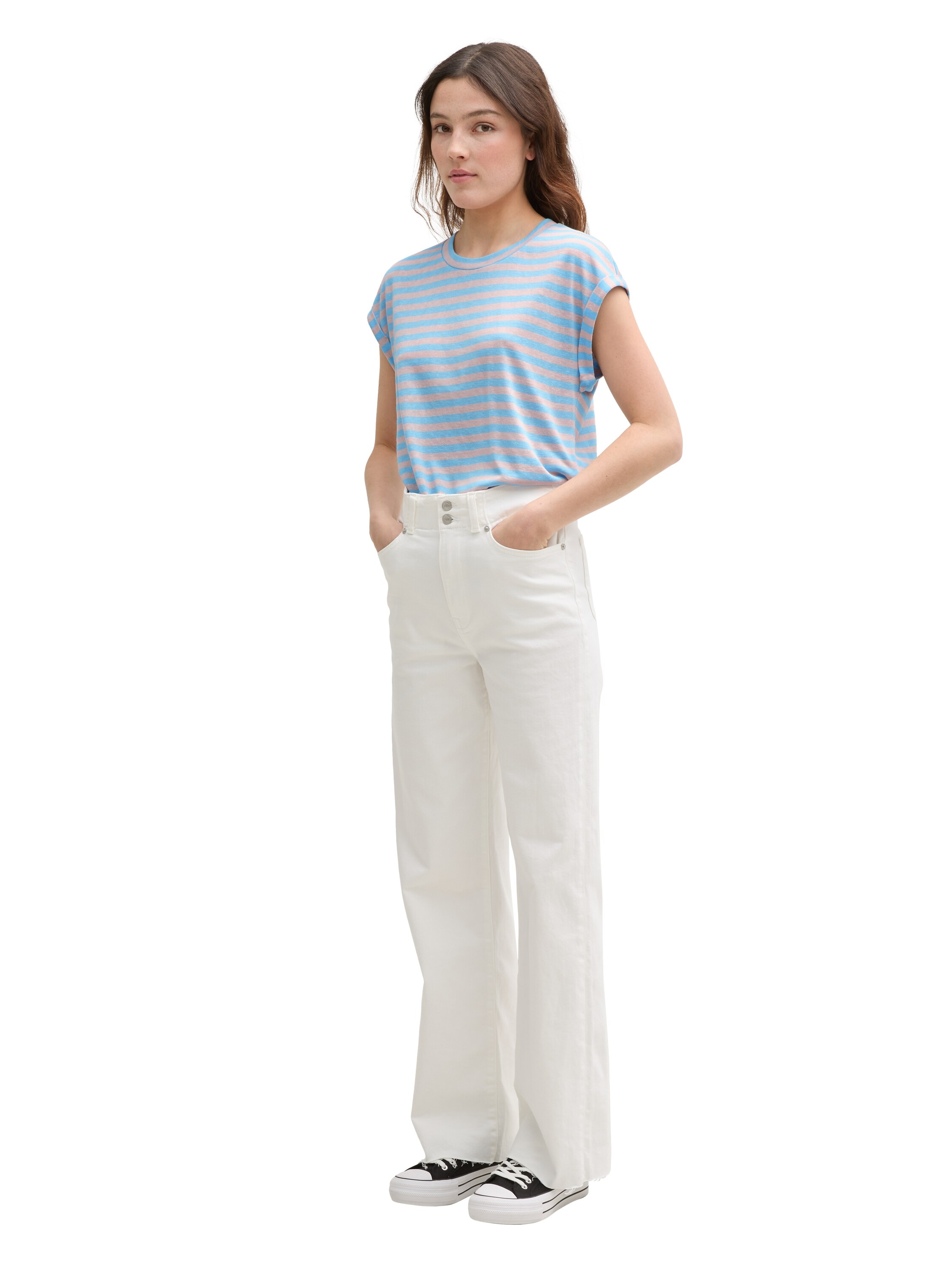 TOM TAILOR Denim T-Shirt, mit Streifen Muster