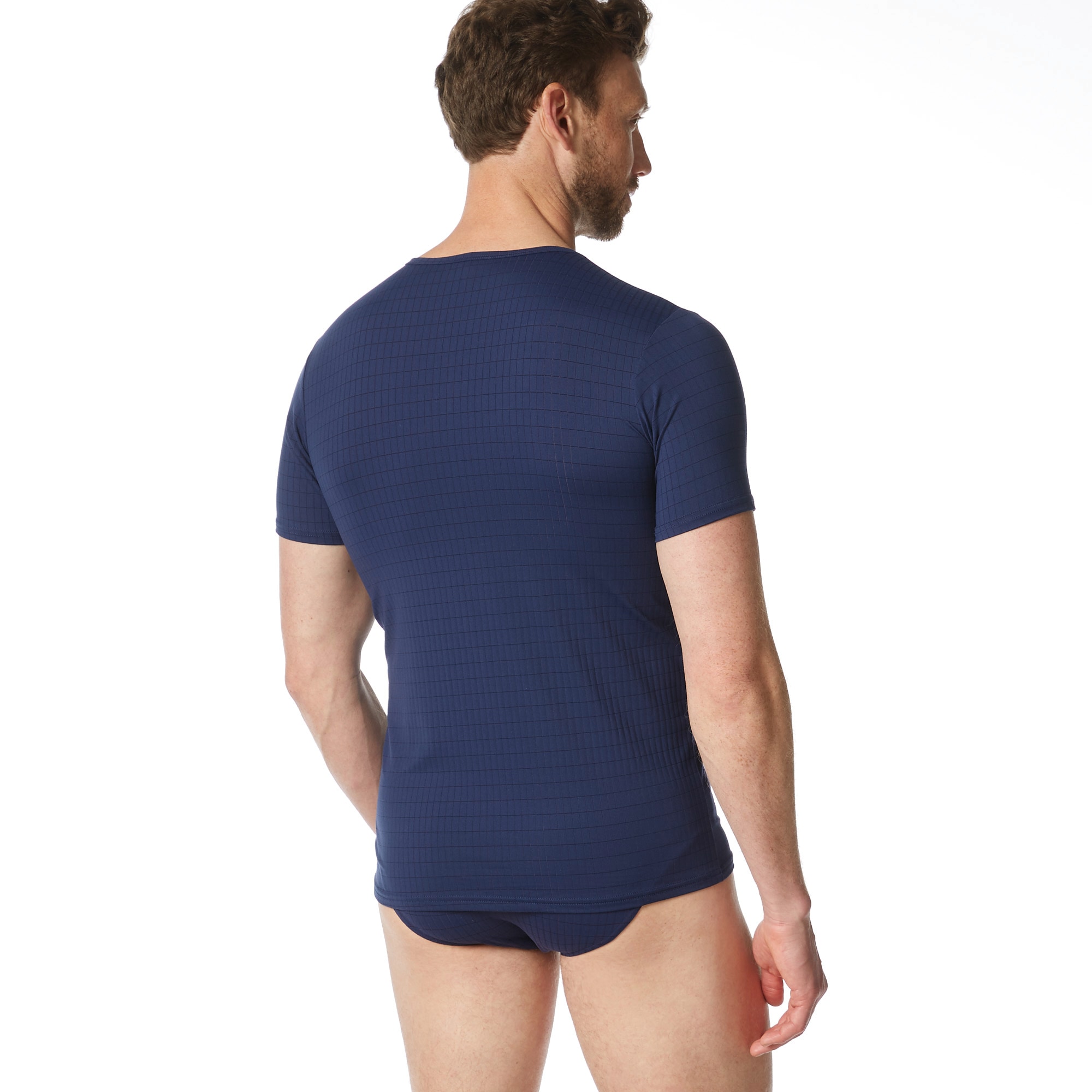 Bruno Banani Rundhalsshirt »CHECK LINE 2.0« hüftbedeckend, elastisch