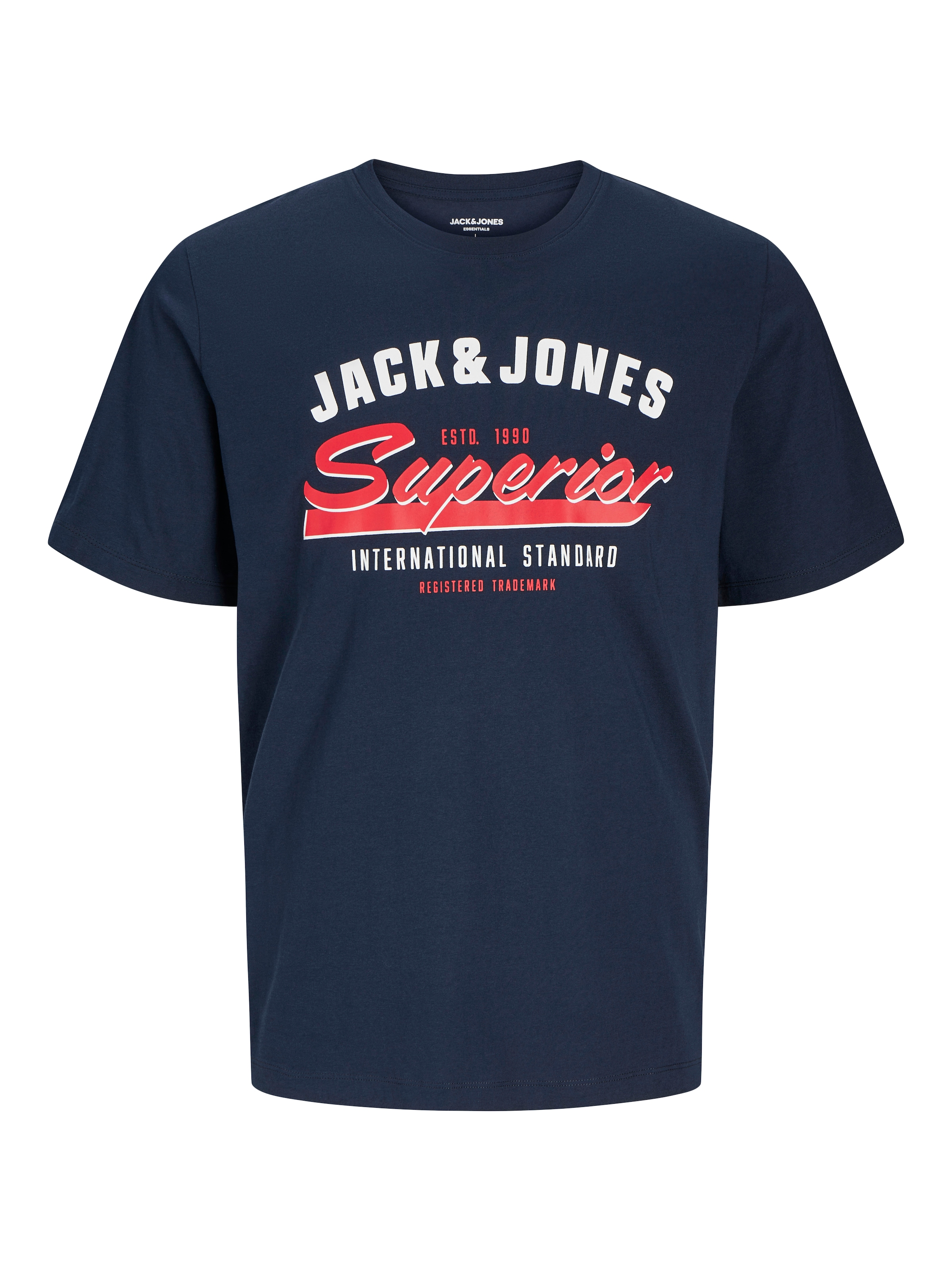 Jack & Jones Rundhalsshirt »JJELOGO TEE SS O-NECK 2 COL SS25 3PK MP«, (Packung, 3 tlg.)