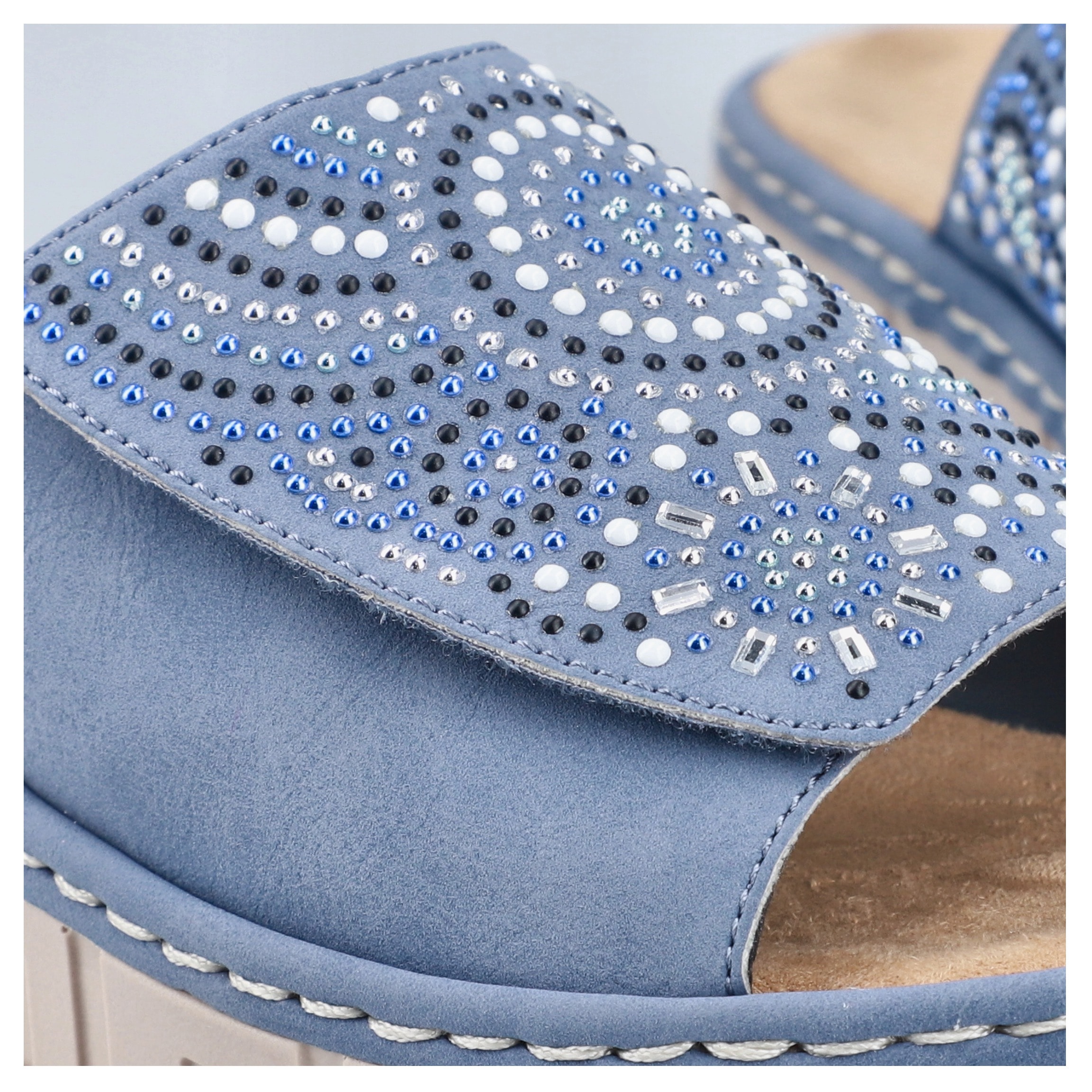 Rieker Pantolette  Sommerschuh, Strandschuh, Hausschuh mit regulierbarem Klettverschluss