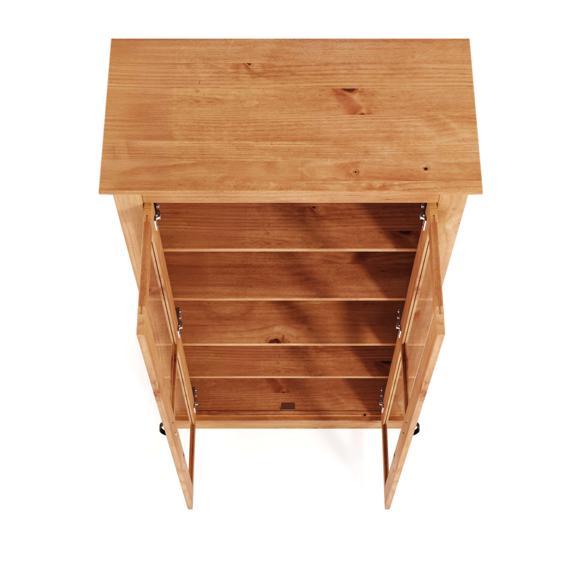 OTTO home Vitrine »Selma, Hochschrank, Standvitrine, Glasvitrine aus massivem Kiefernholz« FSC®, mit Griffen aus antikisiertem Metall, Höhe 180 cm