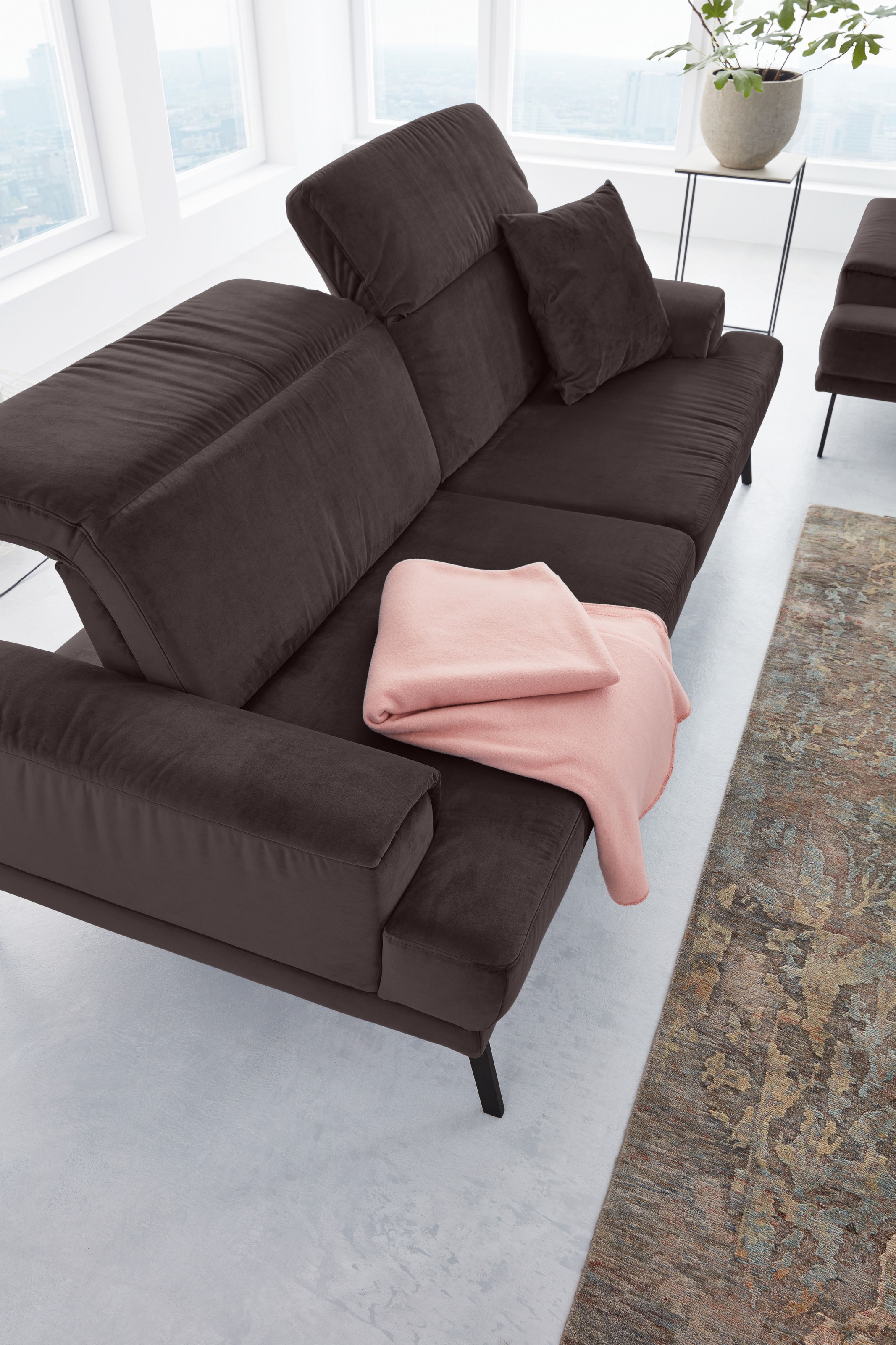 Musterring 3-Sitzer »MR 4580«, inkl. Kopf- und Sitztiefenverstellung, Fuß schwarz, B228 x T103 cm