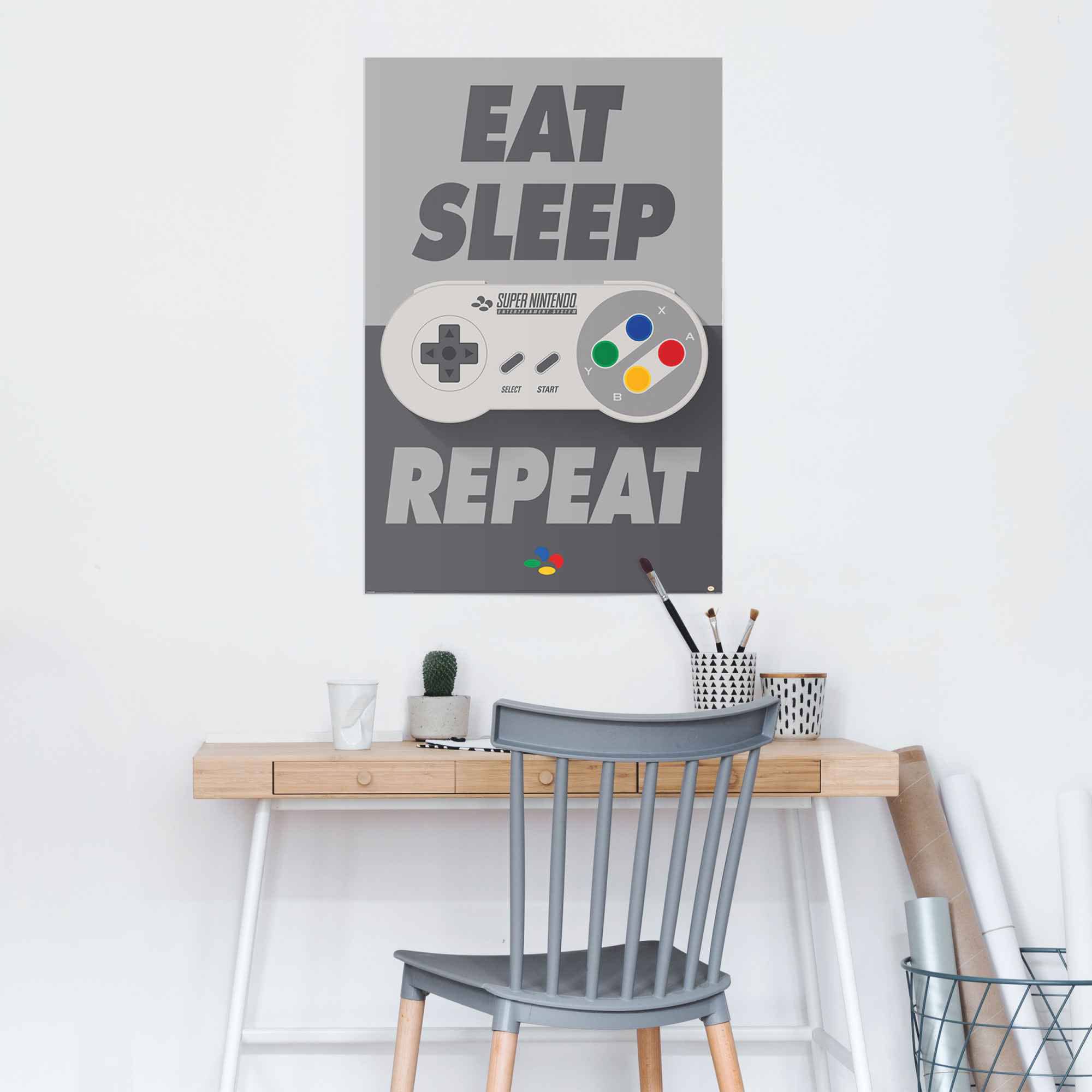Reinders! Poster »Super Nintendo Eat, sleep, repeat«, (1 St.)