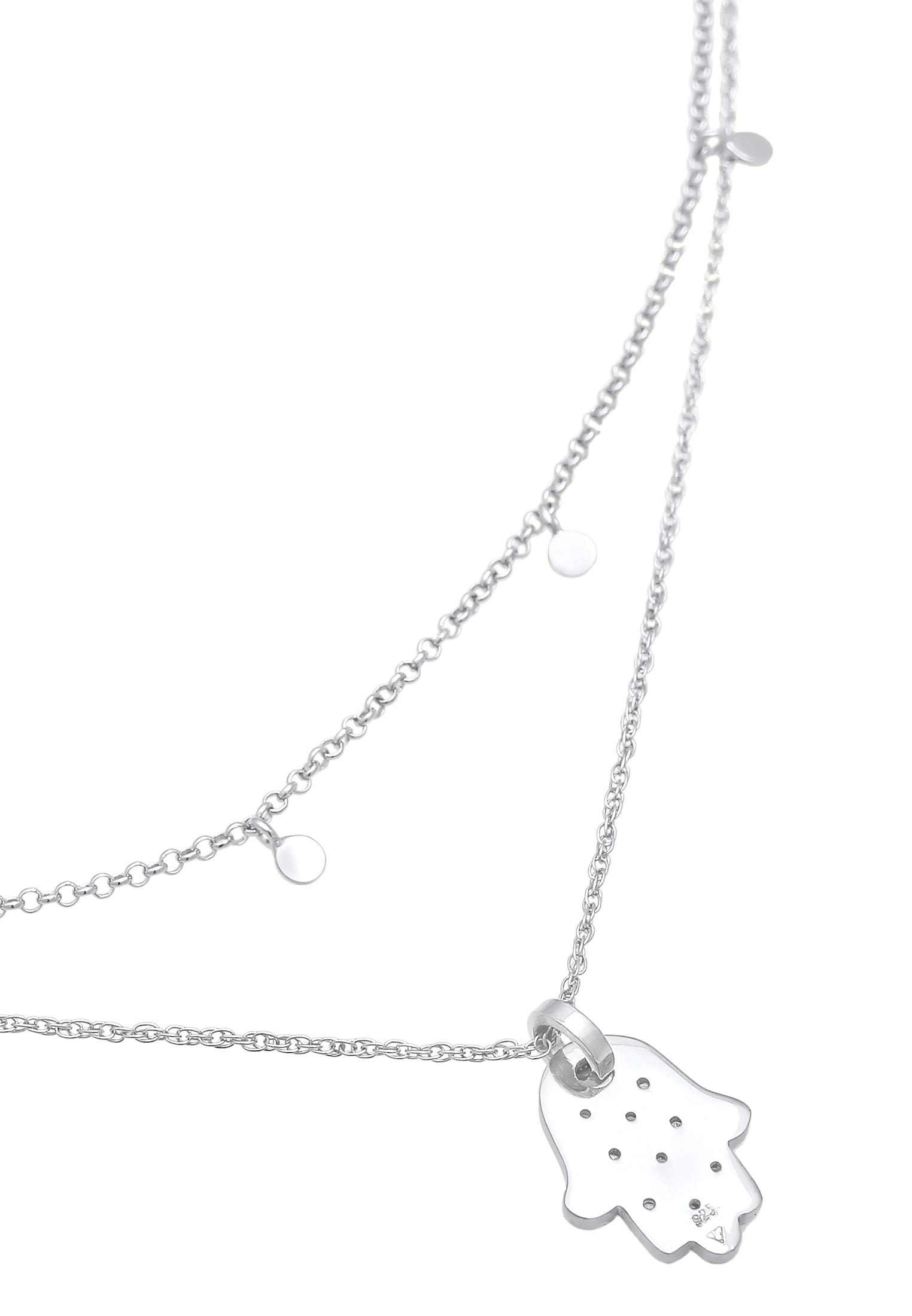 Elli Choker »Halskette Choker Plättchen Fatimas Hand Zirkonia 925 Silber«
