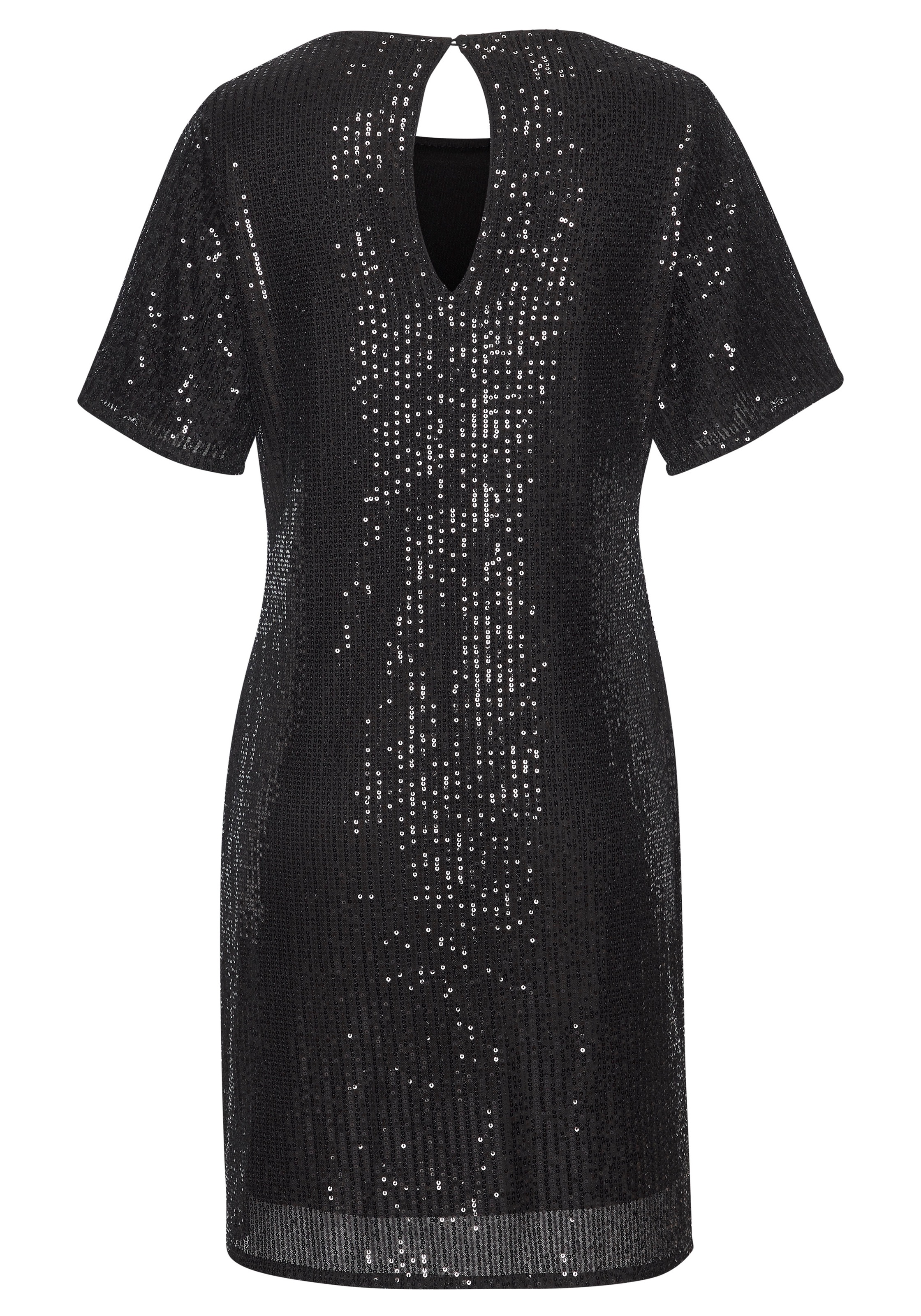 LASCANA Paillettenkleid, festlich, Glitzerkleid mit kurzen Ärmeln