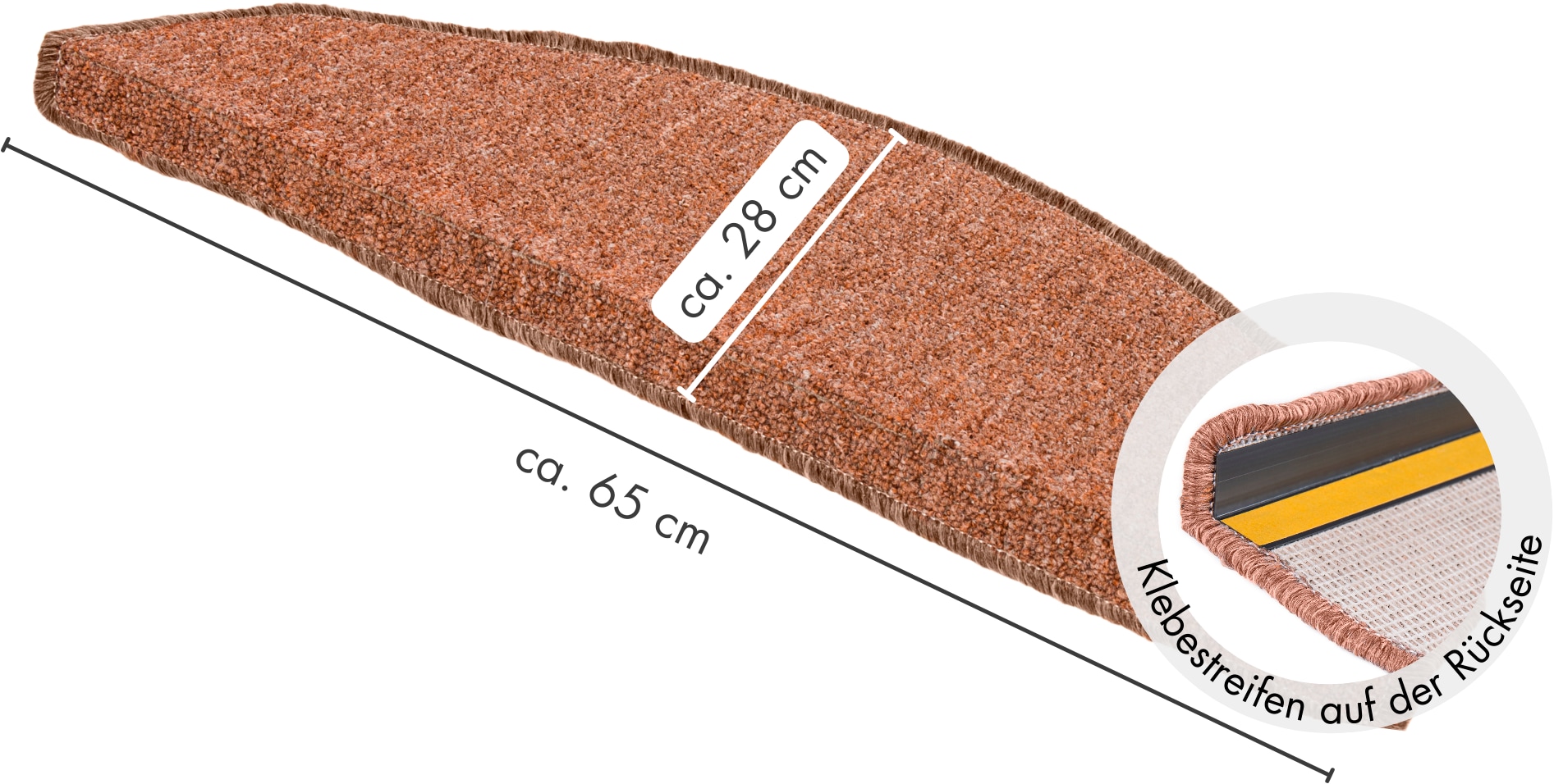 Andiamo Stufenmatte »Bob, Made in Poland« halbrund 4,5 mm Höhe melierte Schlinge, selbstklebend, Set mit 2 Stück oder 15 Stück