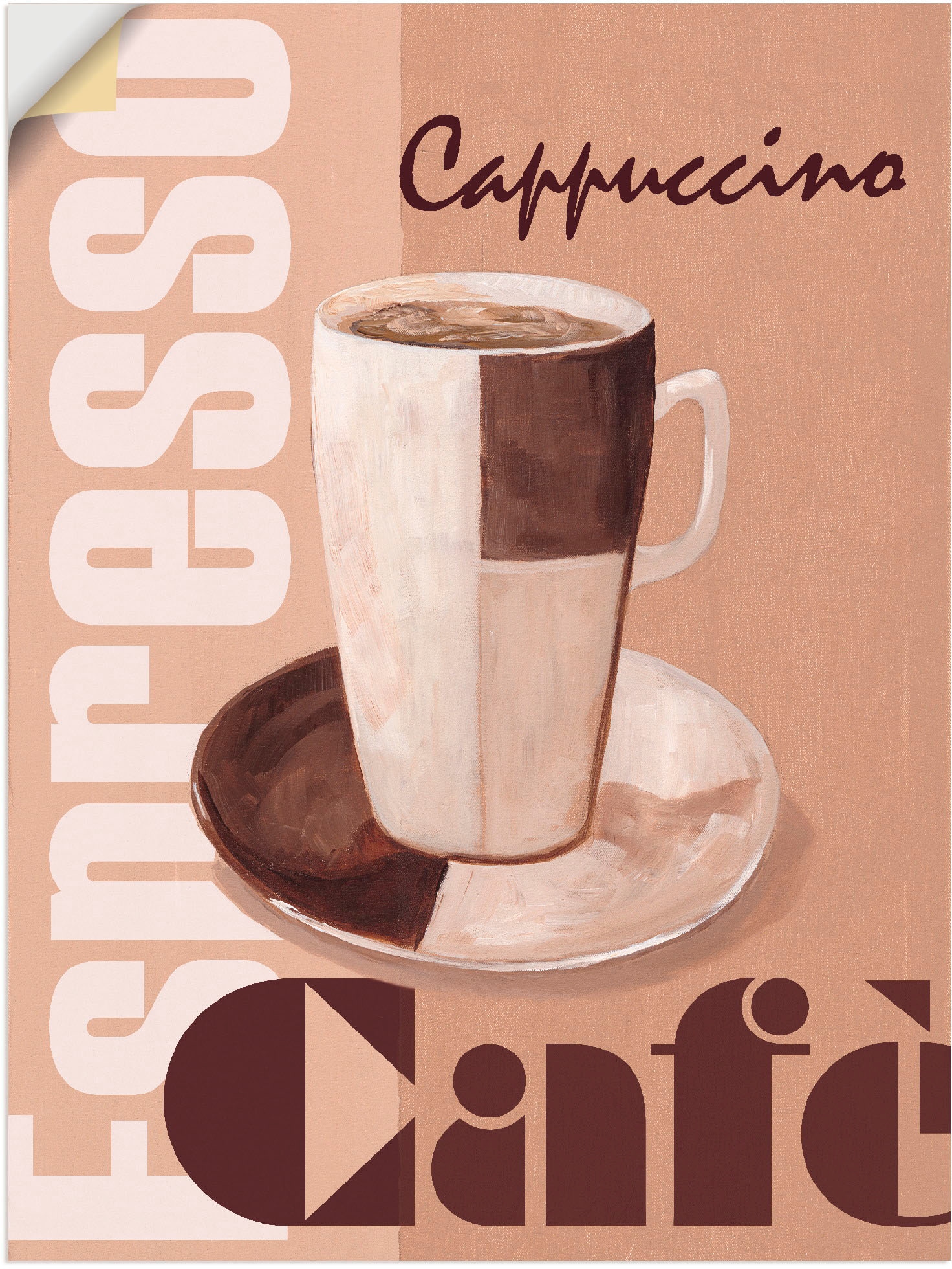 Wandfolie »Cappuccino - Café«, Getränke, (1 St.), selbstklebend