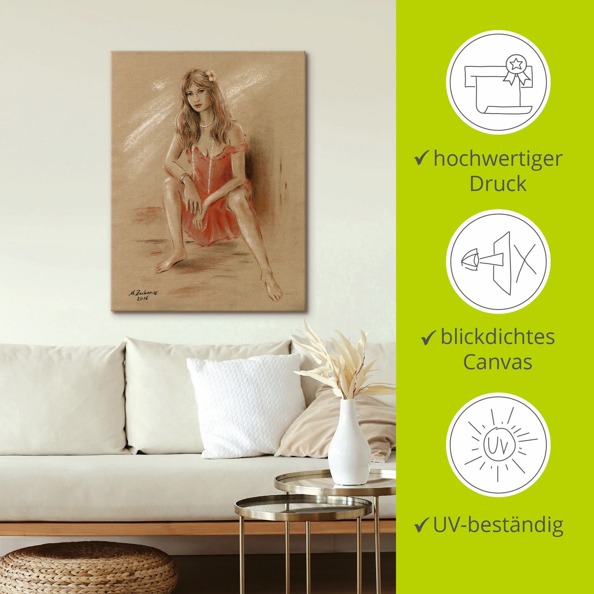 Artland Wandbild »Sehnsucht - Erotik Frauen«, Frau, (1 St.), als Leinwandbild, Poster in verschied. Größen