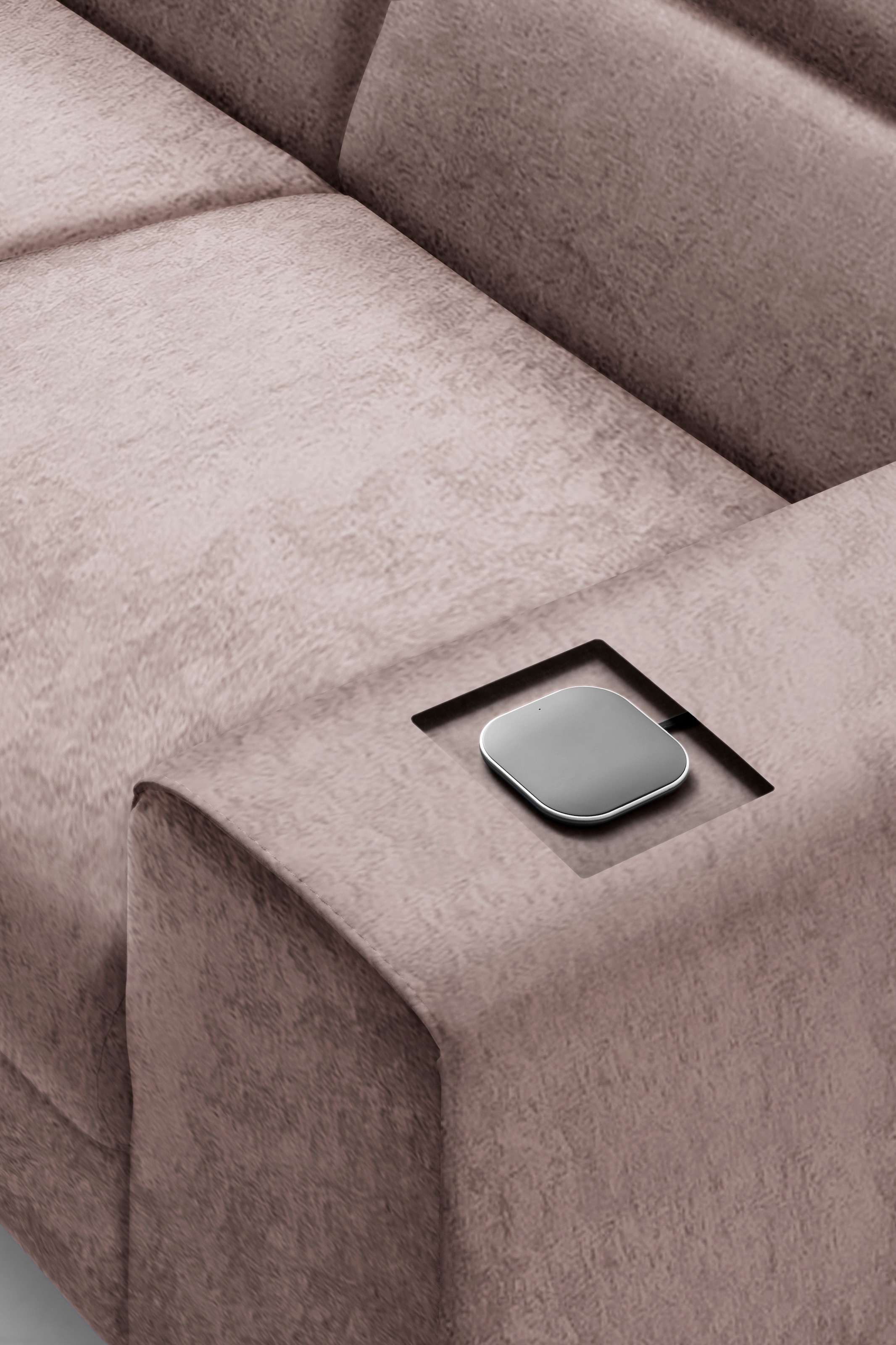 COTTA Polstergarnitur »Morven L-Form«, (Set), Set bestehend aus: Ecksofa mit Kopfteilverstellung & Hocker