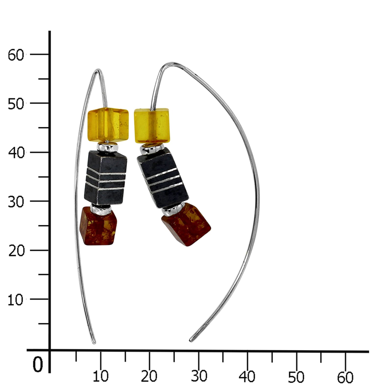 OSTSEE-SCHMUCK Paar Ohrhänger »- Würfel - Silber 925/000 - Bernstein«