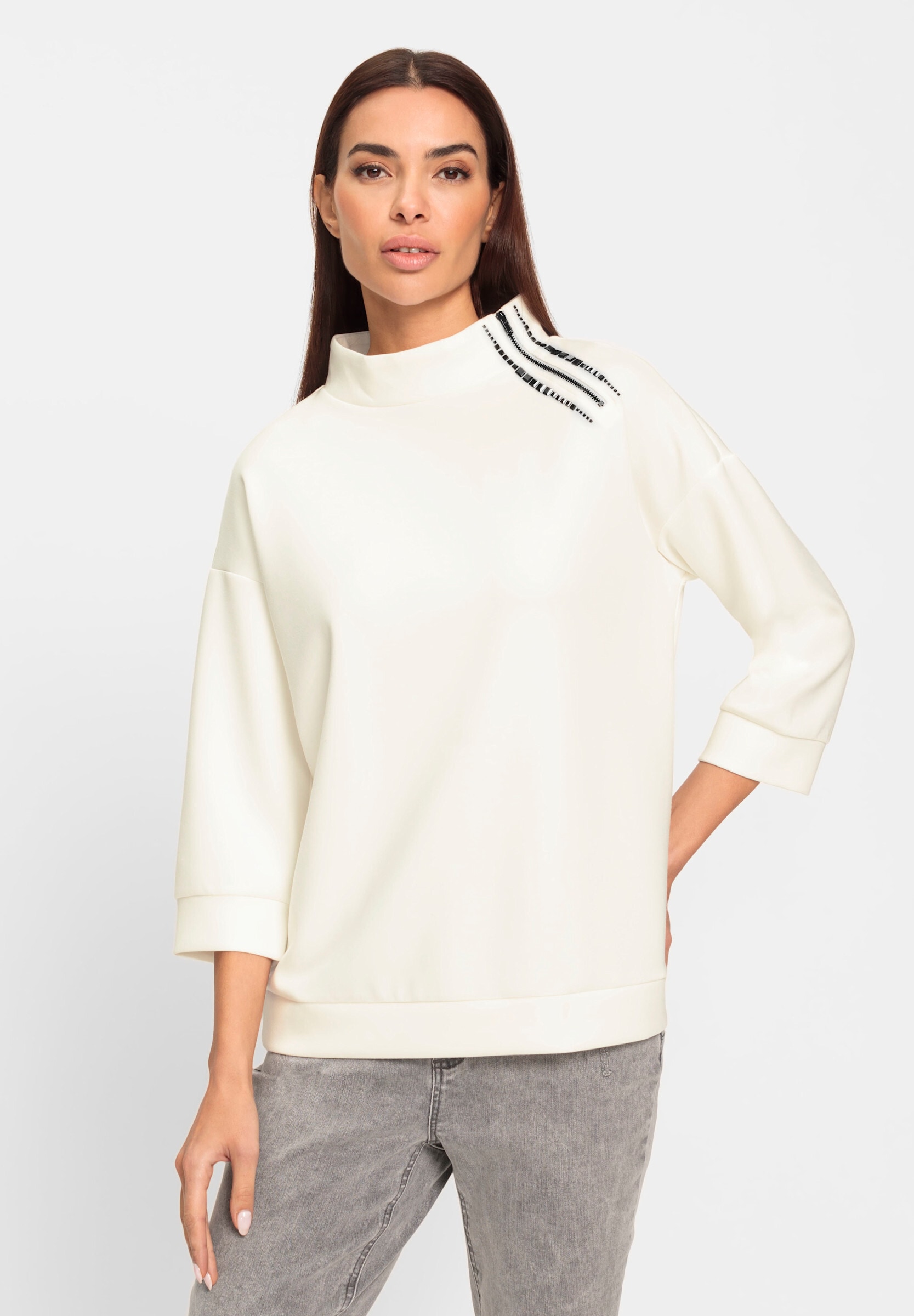 heine Sweatshirt »Sweatshirt Sweatshirt mit Schmuck-Applikationen«
