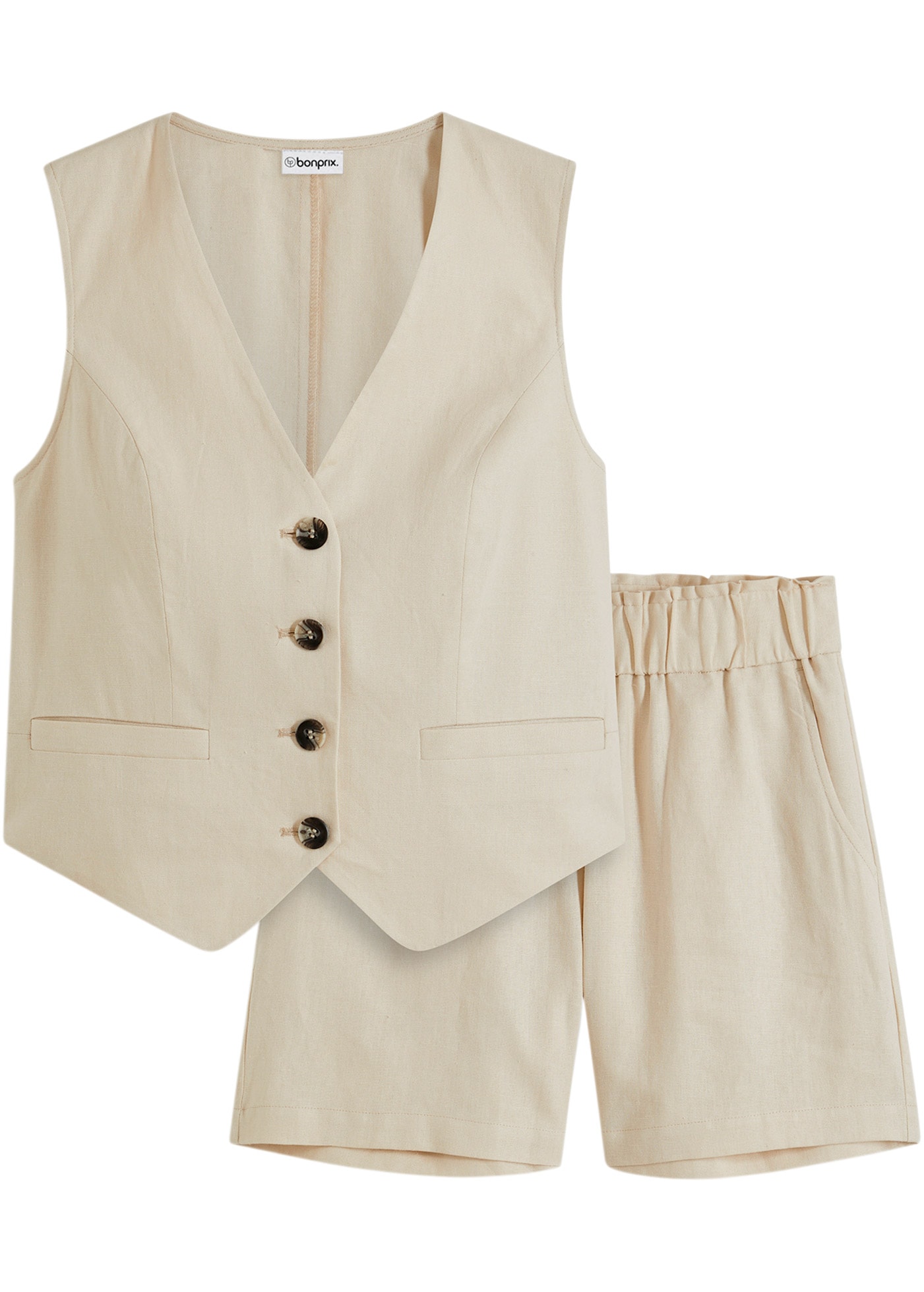 bonprix Shorts  aus Leinenmix, eleganter Stil, mit passender Weste