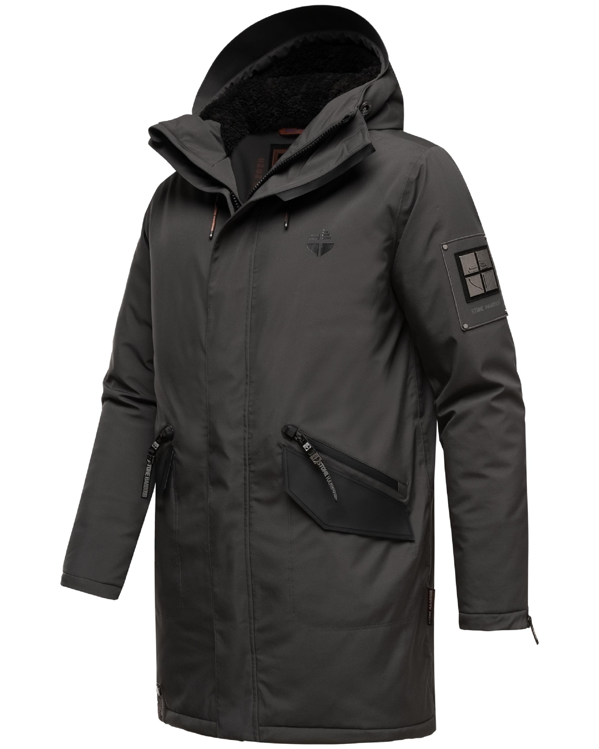Stone Harbour Wintermantel »Wintermantel Ragaan«, modischer Herren Winterparka mit Teddyfell Futter